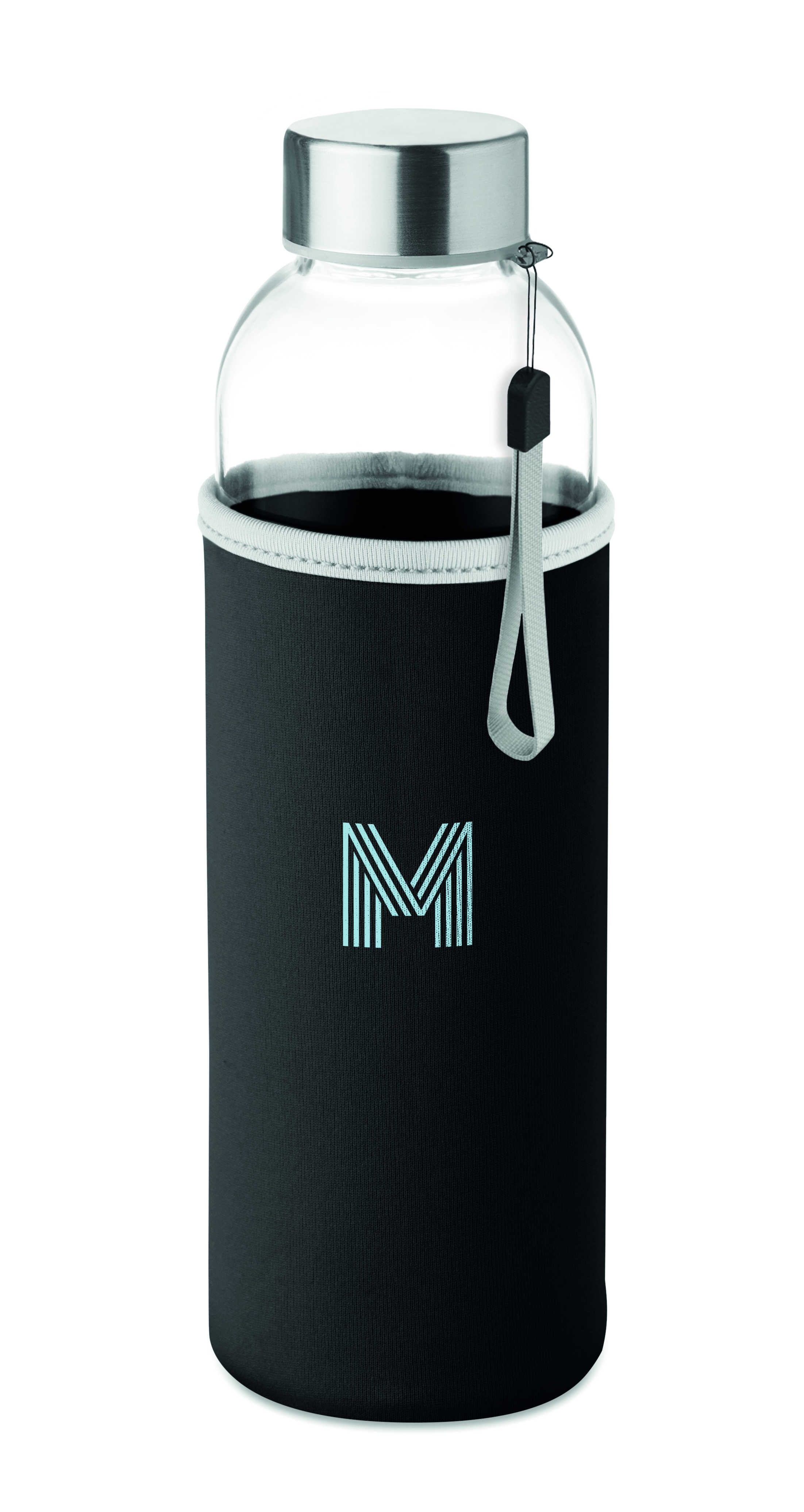 Glas-Trinkflasche 500 ml UTAH GLASS mit Neopren-Hülle, bedruckbar