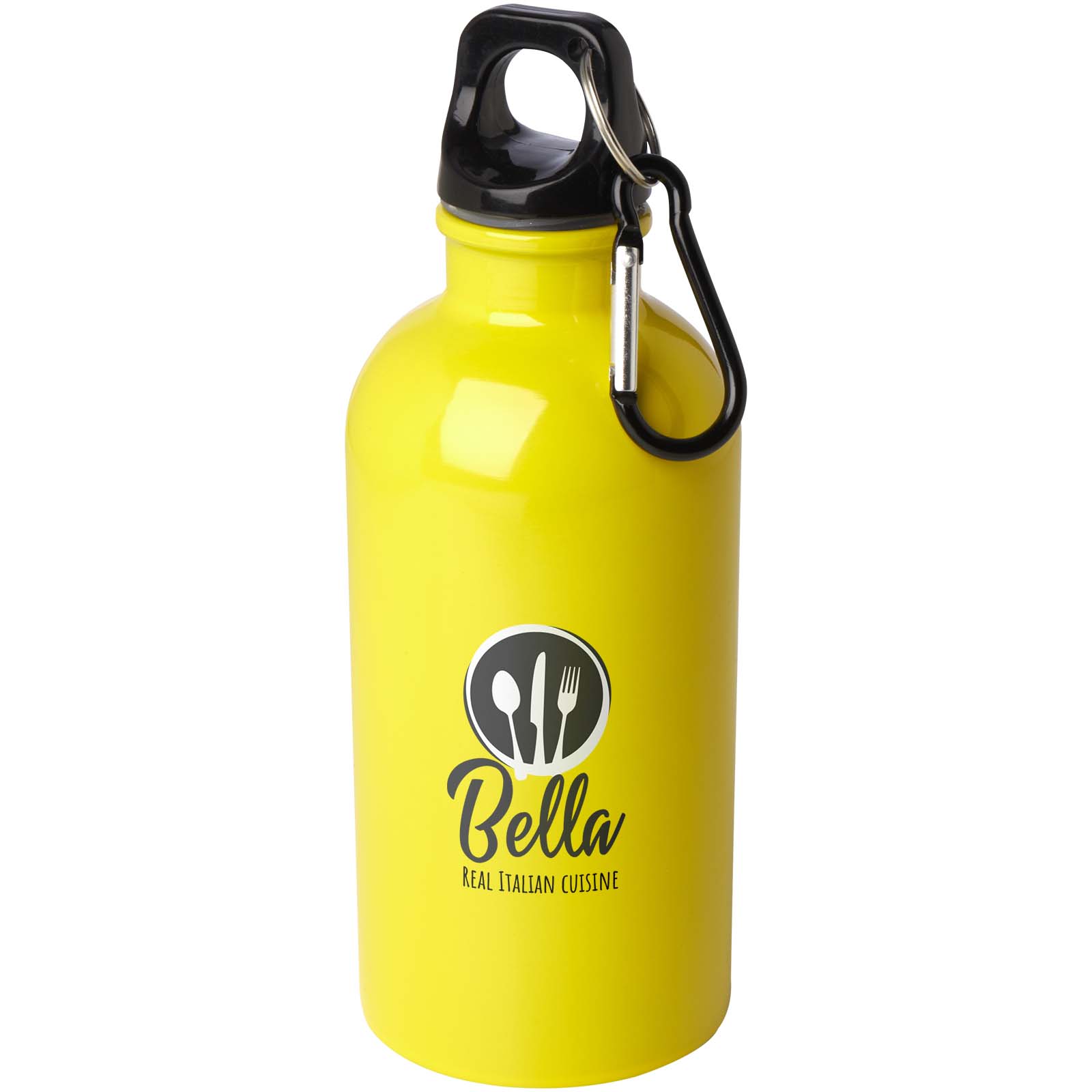 Edelstahl-Trinkflasche Oregon 400 ml, einwandig, mit Karabinerhaken