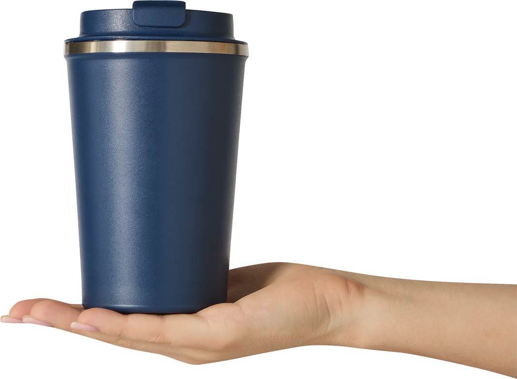 Vakuum-Isolierbecher VELOMUG 350 ml Edelstahl, doppelwandig, bedruckbar