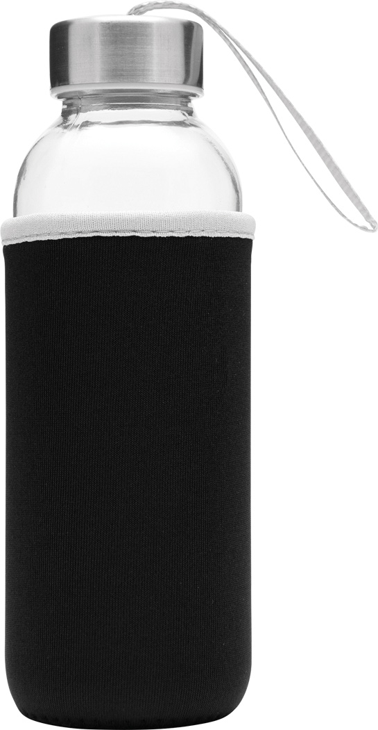 Glas-Trinkflasche TAKE WELL 450 ml mit Schutzhülle, bedruckbar