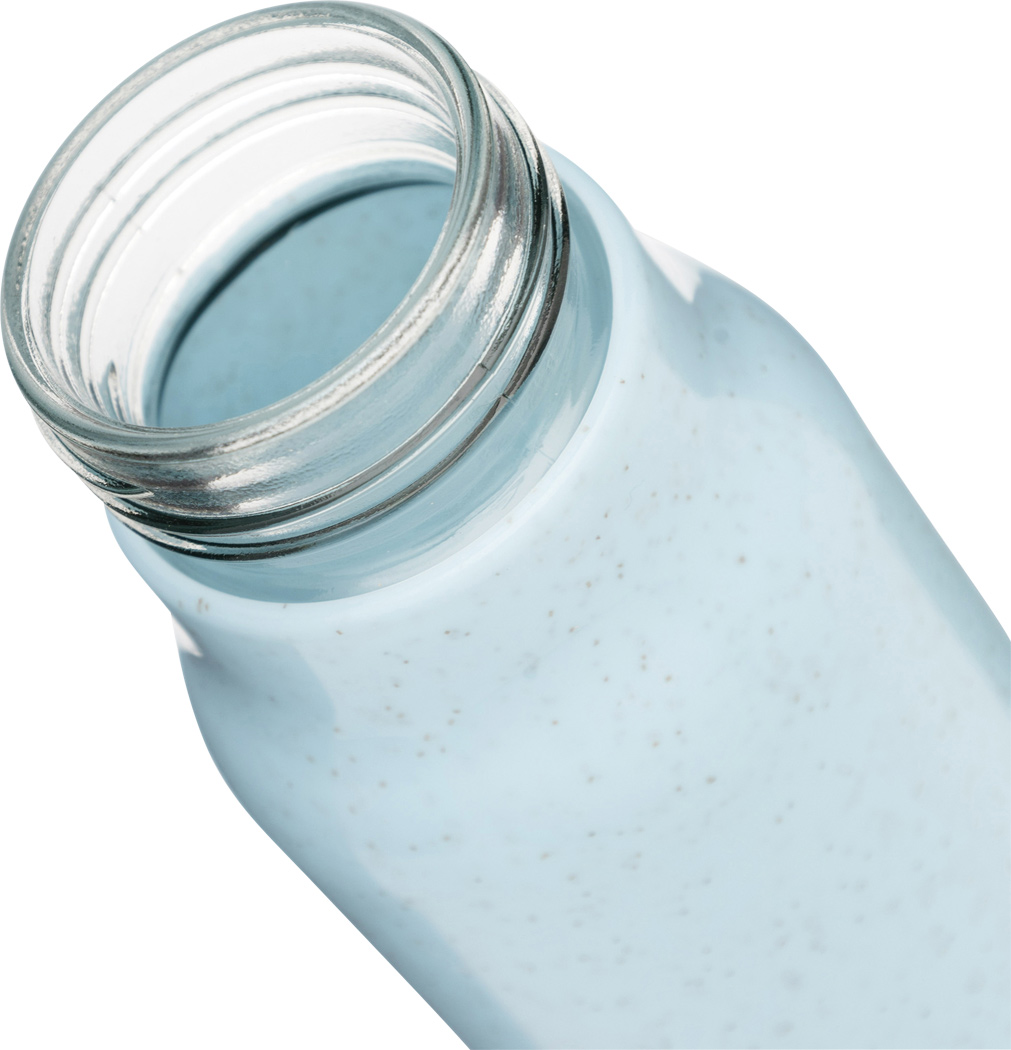 Glas-Trinkflasche ECO DRINK 300 ml mit Kunststoff-Ummantelung