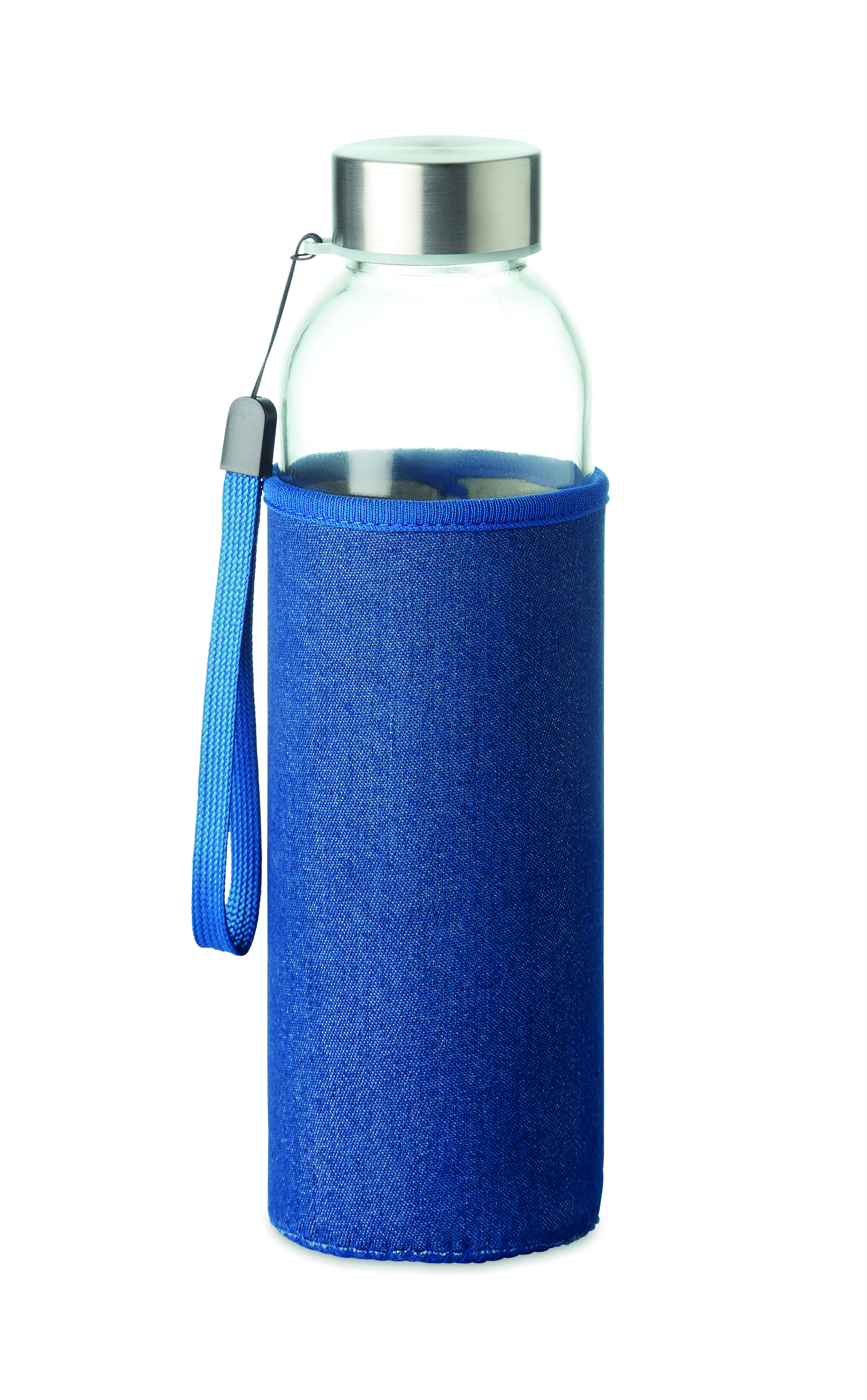 Glas-Trinkflasche 500 ml UTAH DENIM mit Neoprenhülle, bedruckbar
