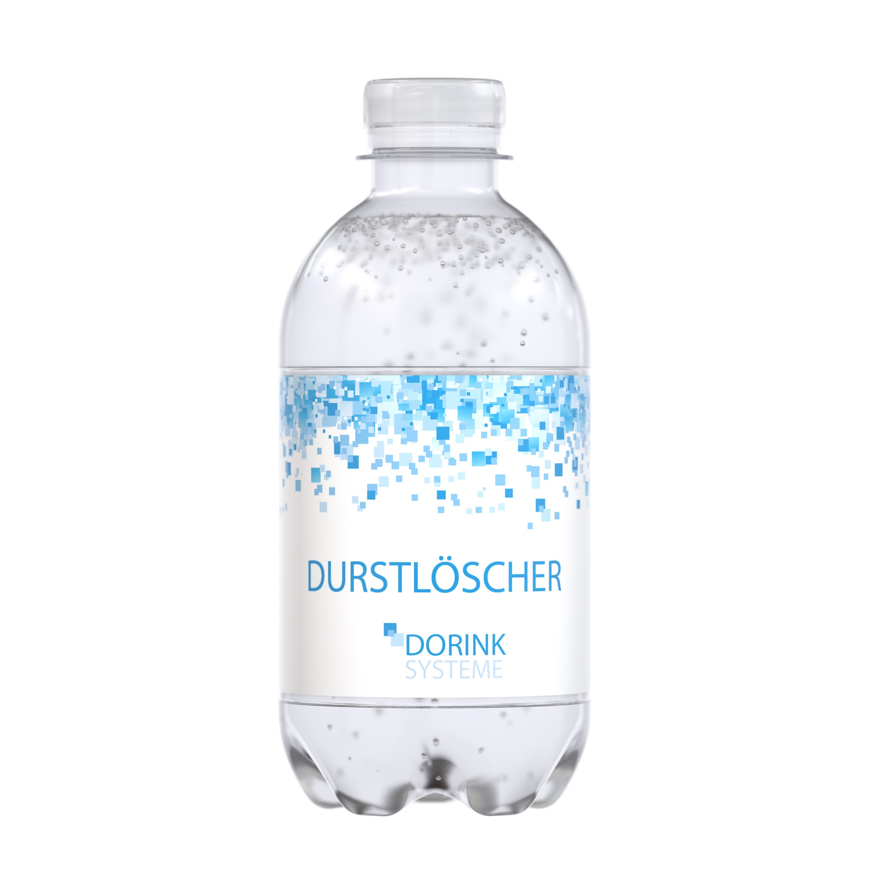 Werbewasser 330 ml PET-Flasche aus Recyclat, Eco-Label, bedruckbar