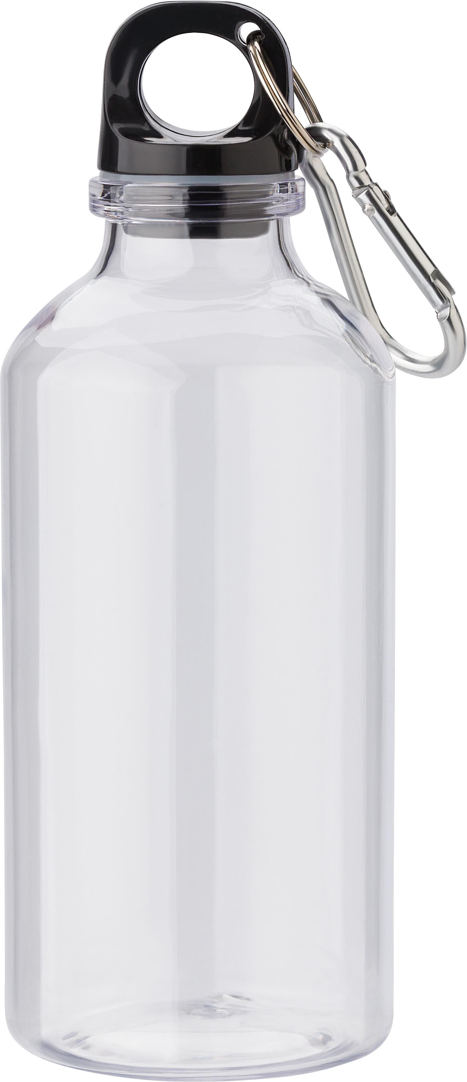 rPET-Trinkflasche Nancy 400 ml mit Karabiner – bedruckbar