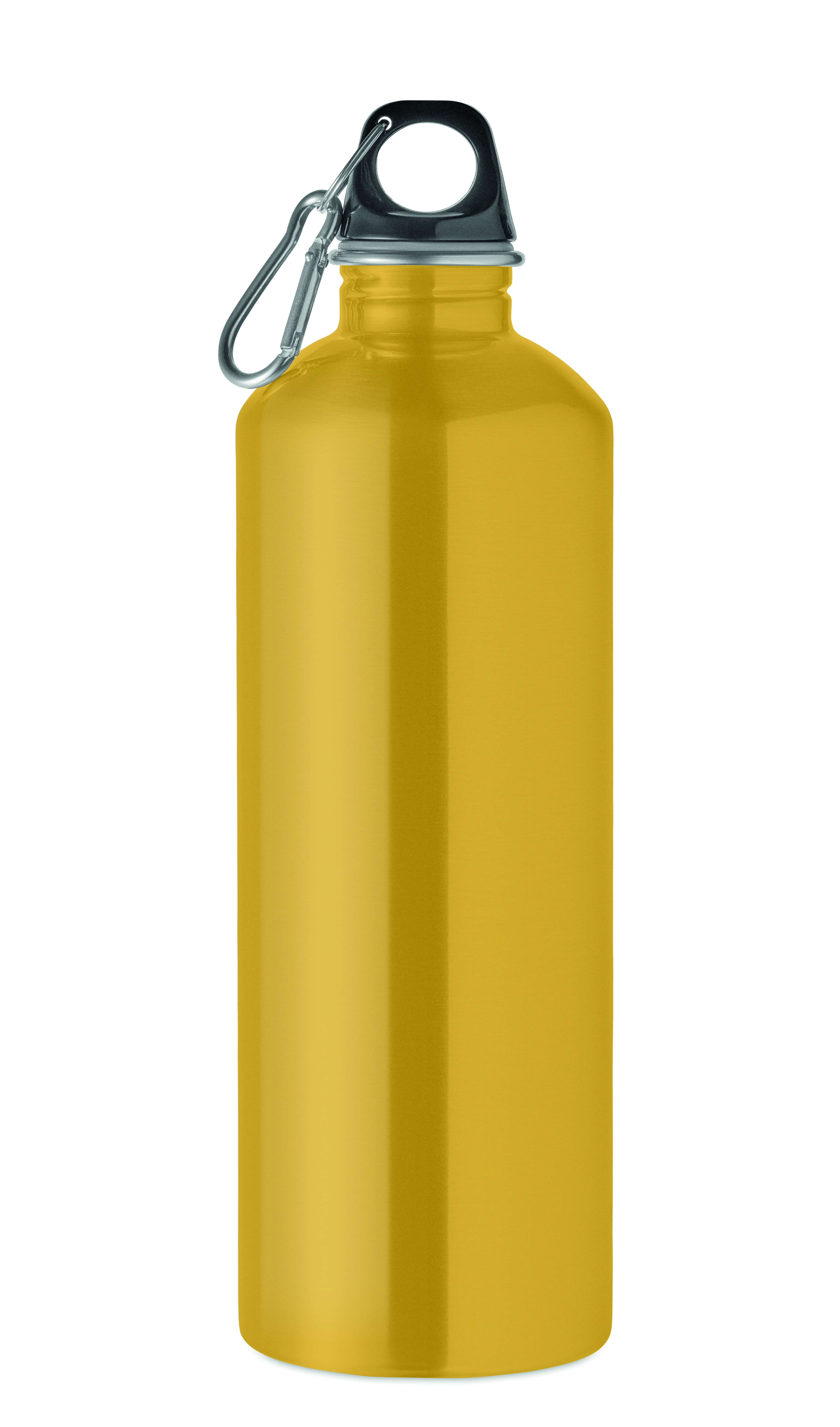 Edelstahl Trinkflasche 1000 ml einwandig mit Karabiner, bedruckbar