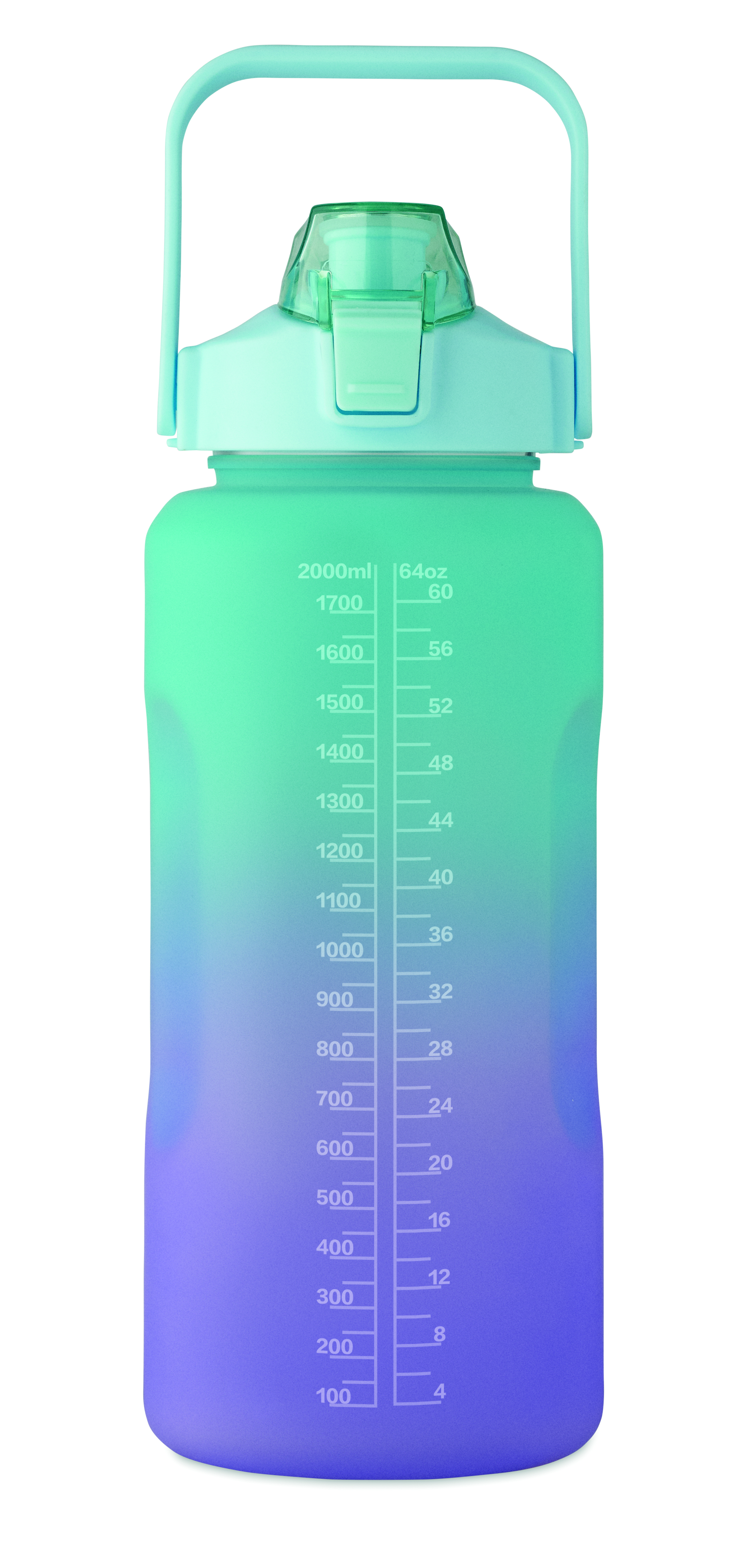 RPET-Trinkflasche 2000ml ACTIVATE MAX mit Trinkhalm & Henkel