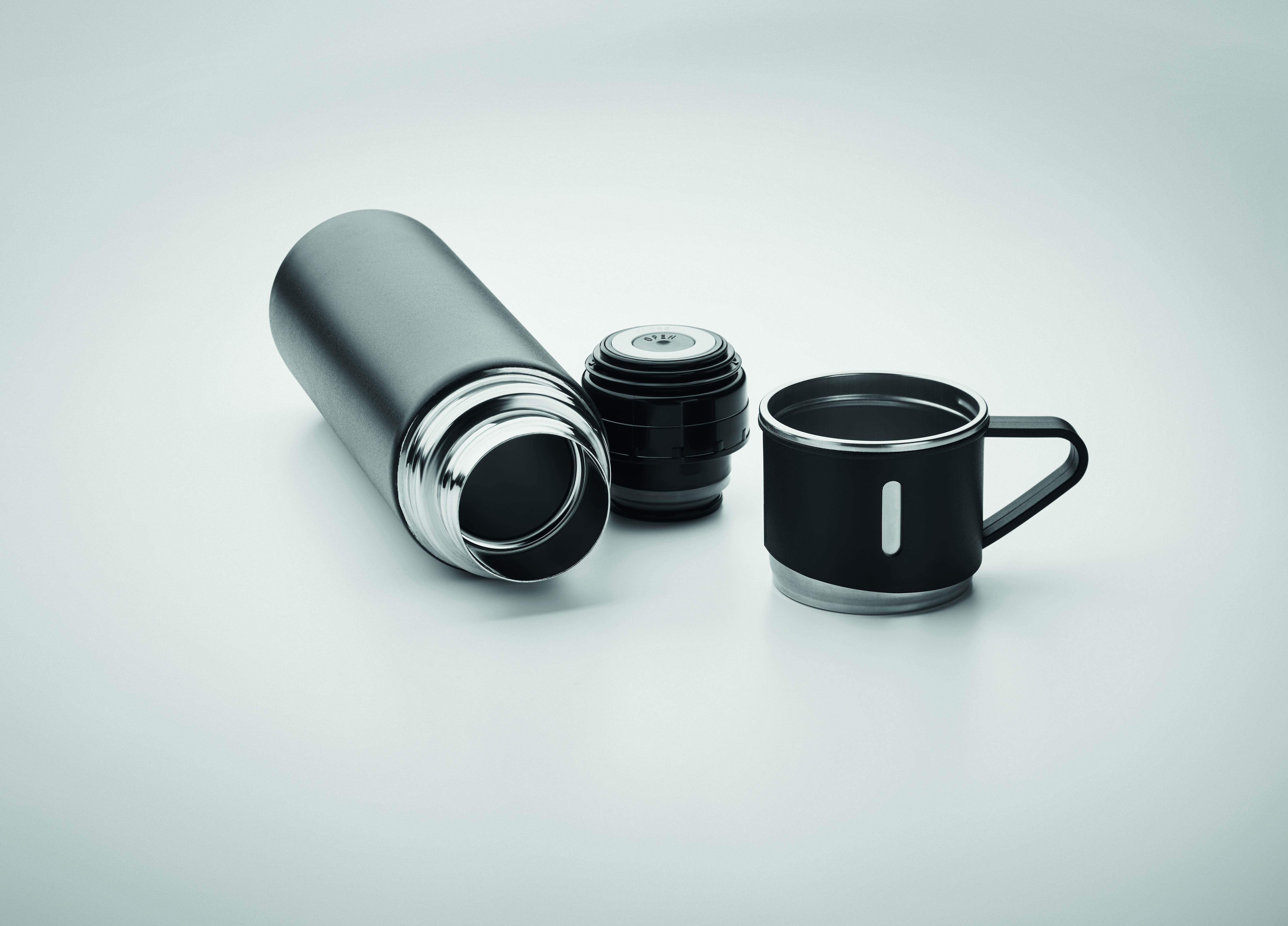 Edelstahl Isolierflaschen-Set SHARM 4-tlg. mit Bechern 420 ml bedruckbar