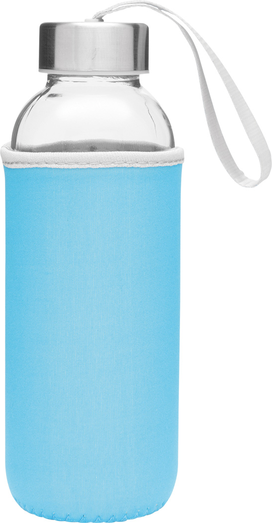 Glas-Trinkflasche TAKE WELL 450 ml mit Schutzhülle, bedruckbar