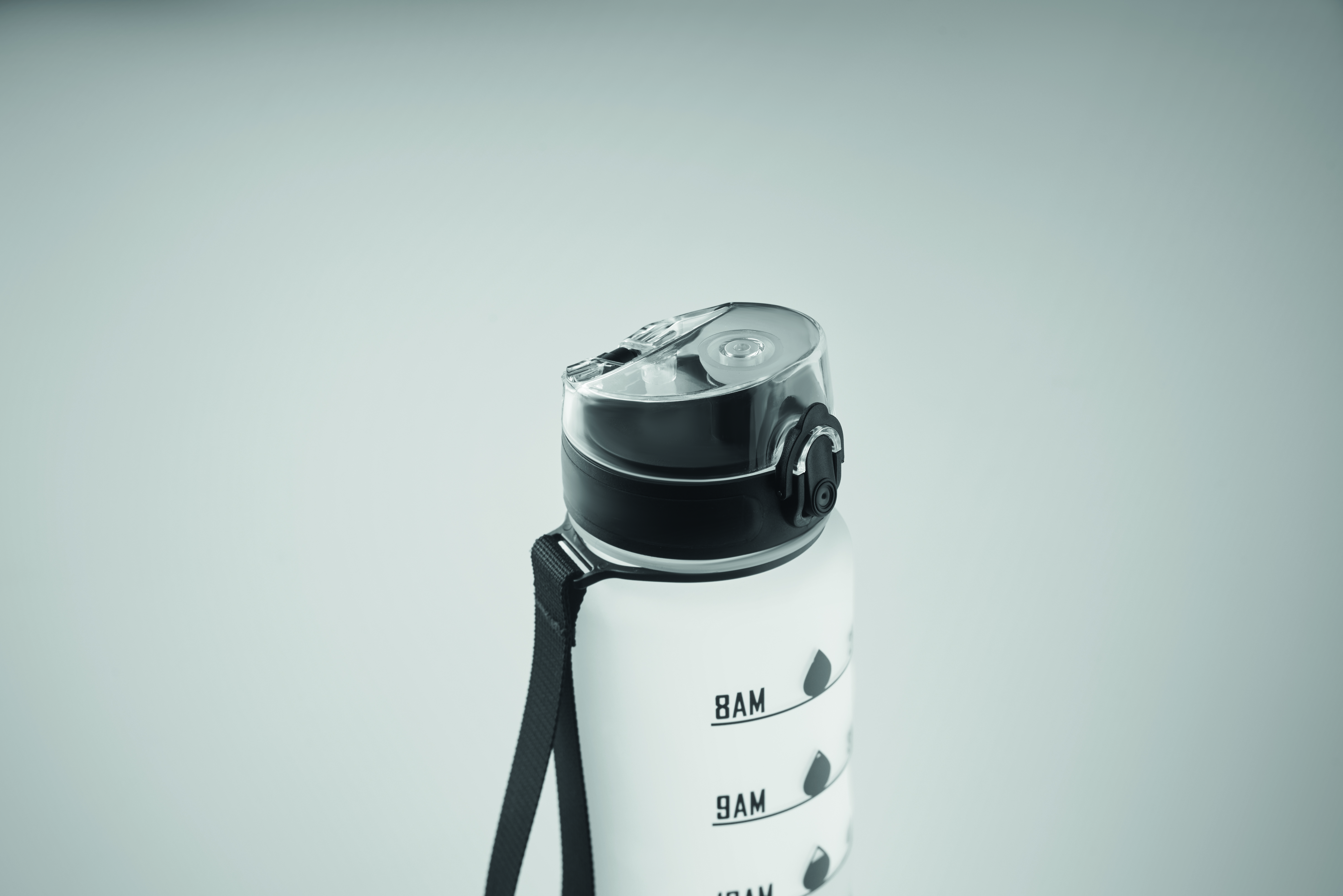 Sport-Trinkflasche RPET 1L ISFORDEN MARK – bedruckbar, mit Trageriemen