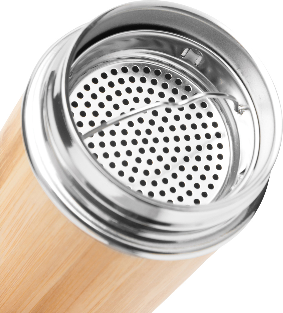 Isolierflasche BAMBOO GO 350 ml – Edelstahl/Bambus, bedruckbar