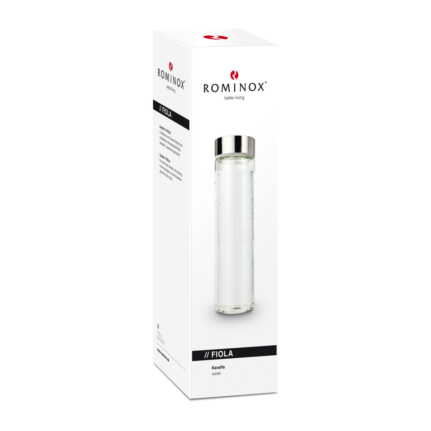 ROMINOX® Glaskaraffe Fiola 500 ml Borosilikatglas – bedruckbar