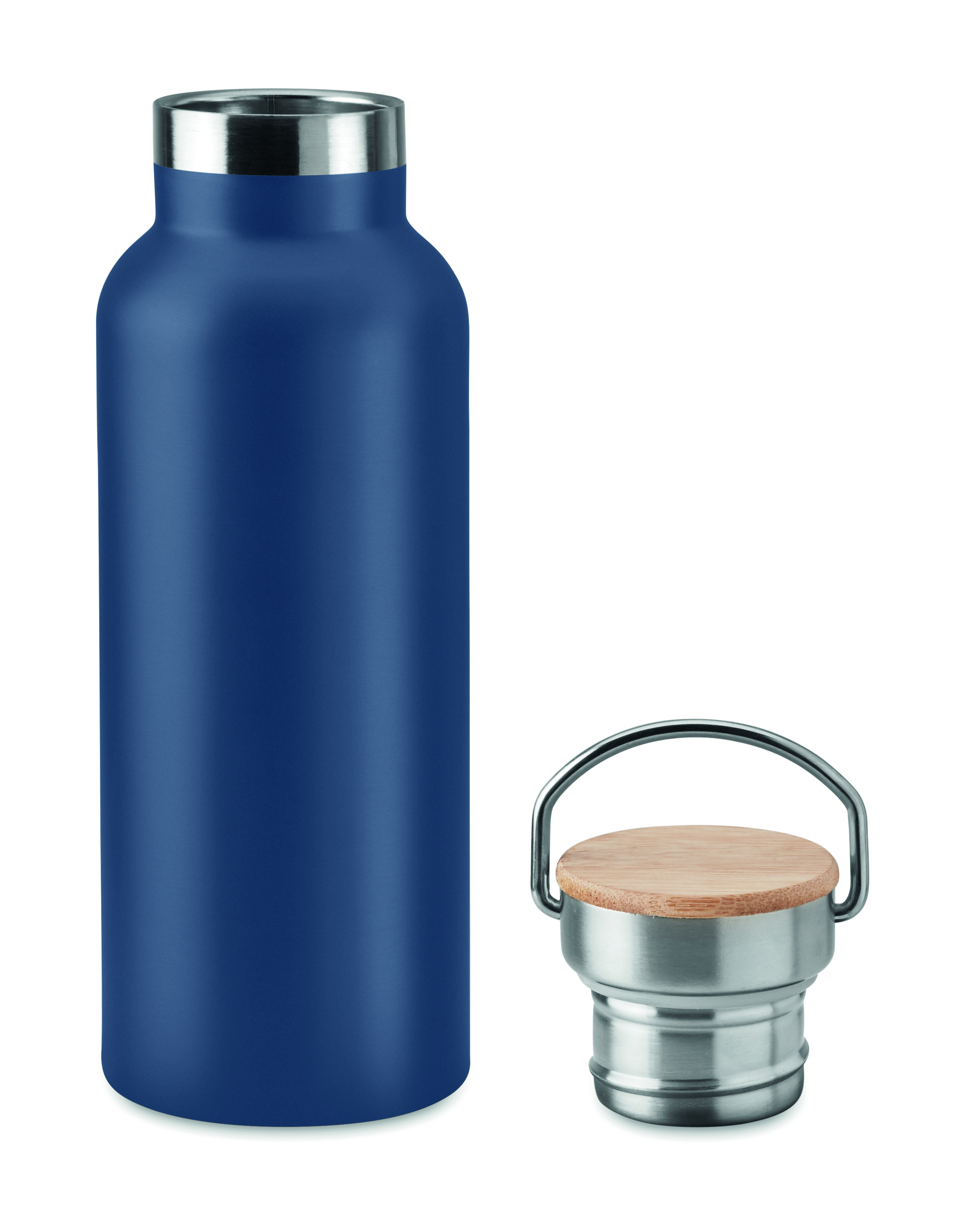 Isolierflasche Edelstahl 500 ml HELSINKI - Bambusdeckel, bedruckbar