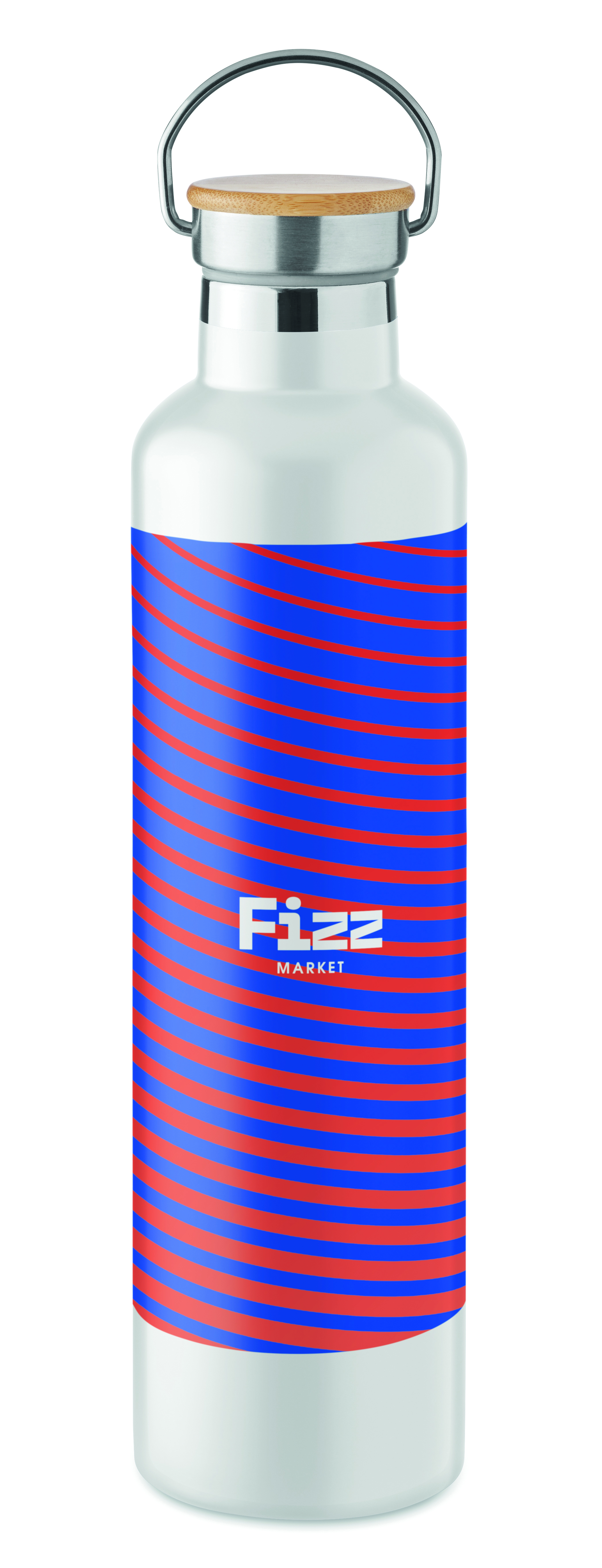 Isolierflasche 1000 ml HELSINKI LARGE – Edelstahl mit Bambusdeckel