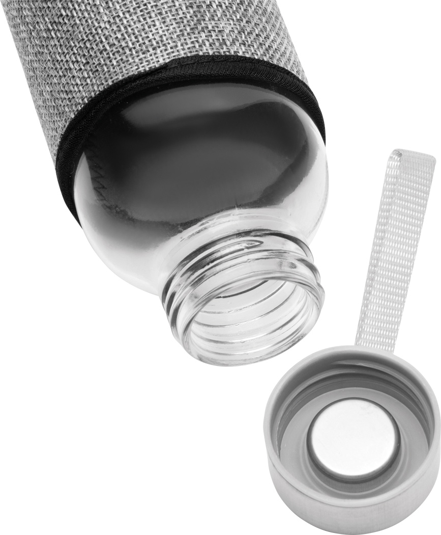Glas-Trinkflasche TAKE JUTY 450 ml mit Jute-Hülle & Edelstahldeckel