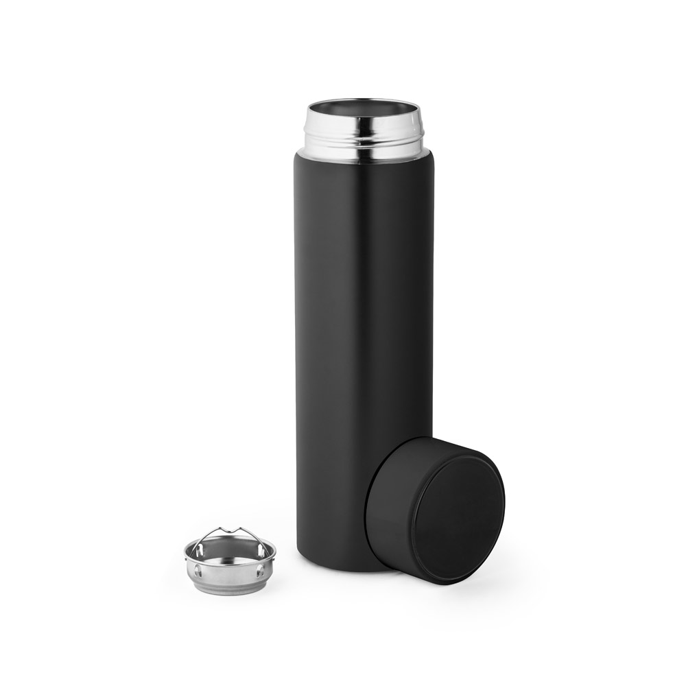Thermoskanne Edelstahl 470 ml mit Thermometer bedrucken - ROSSI