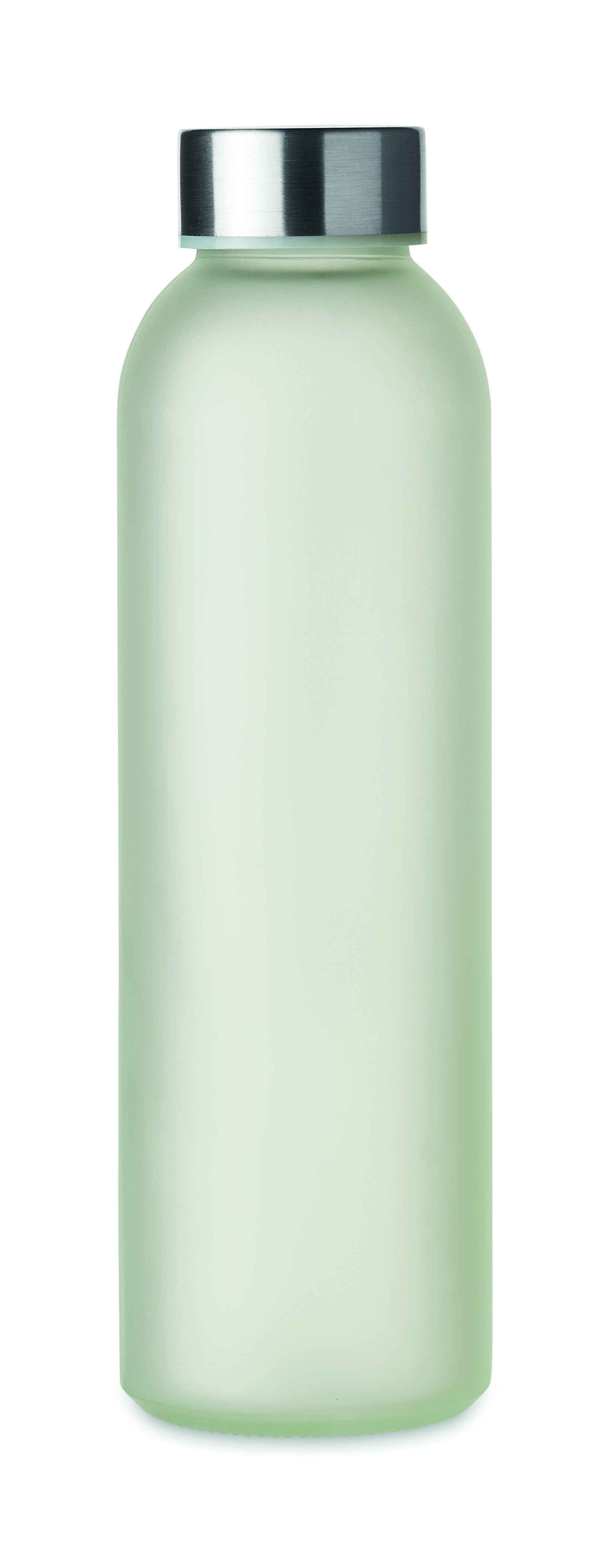 Glasflasche 500ml OLMA – Kalk-Natron-Glas, Edelstahldeckel, bedruckbar