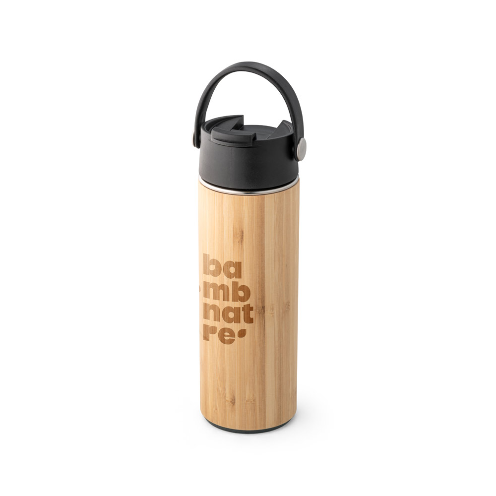 Thermosflasche LAVER 440 ml – Bambus & Edelstahl, bedruckbar
