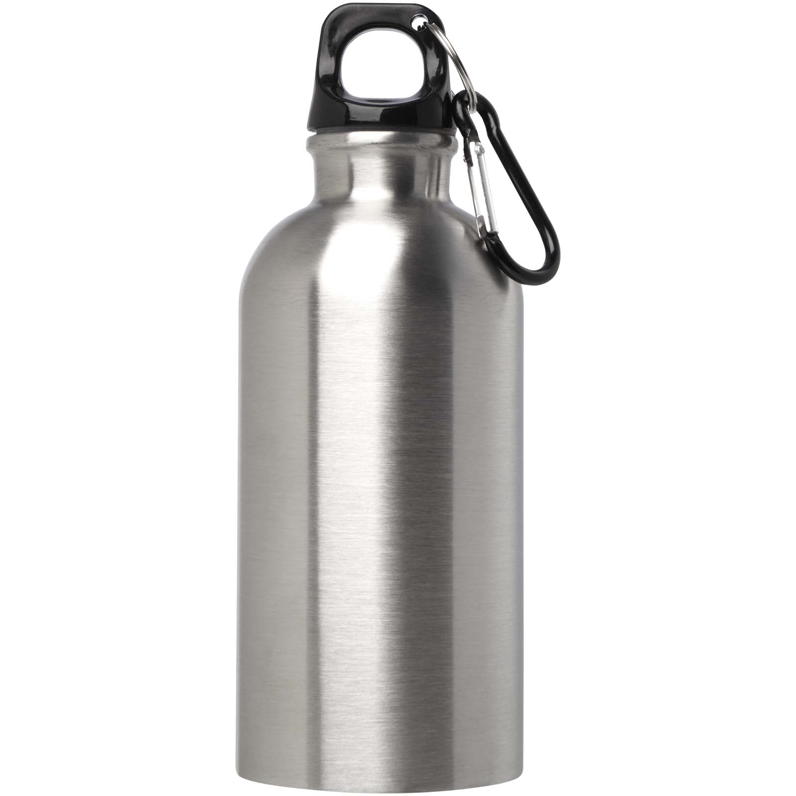 Edelstahl-Trinkflasche Oregon 400 ml, einwandig, mit Karabinerhaken