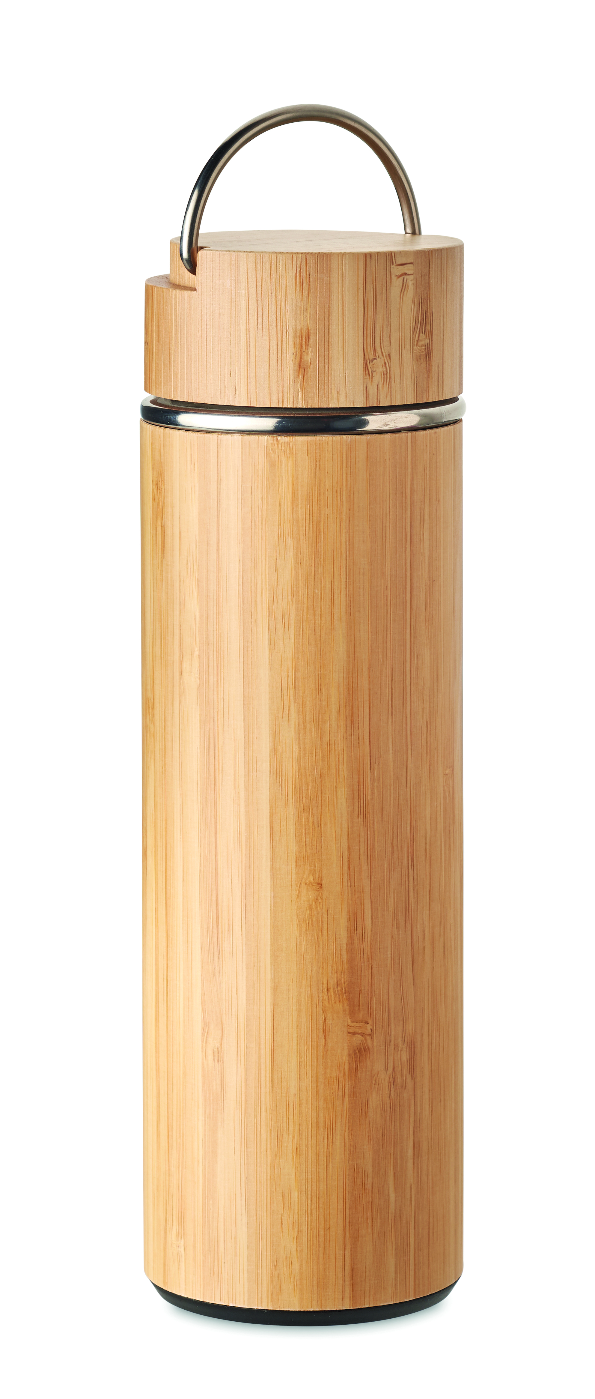 Isolierflasche TAMPERE 400ml Edelstahl mit Tee-Sieb, FSC®-Bambus