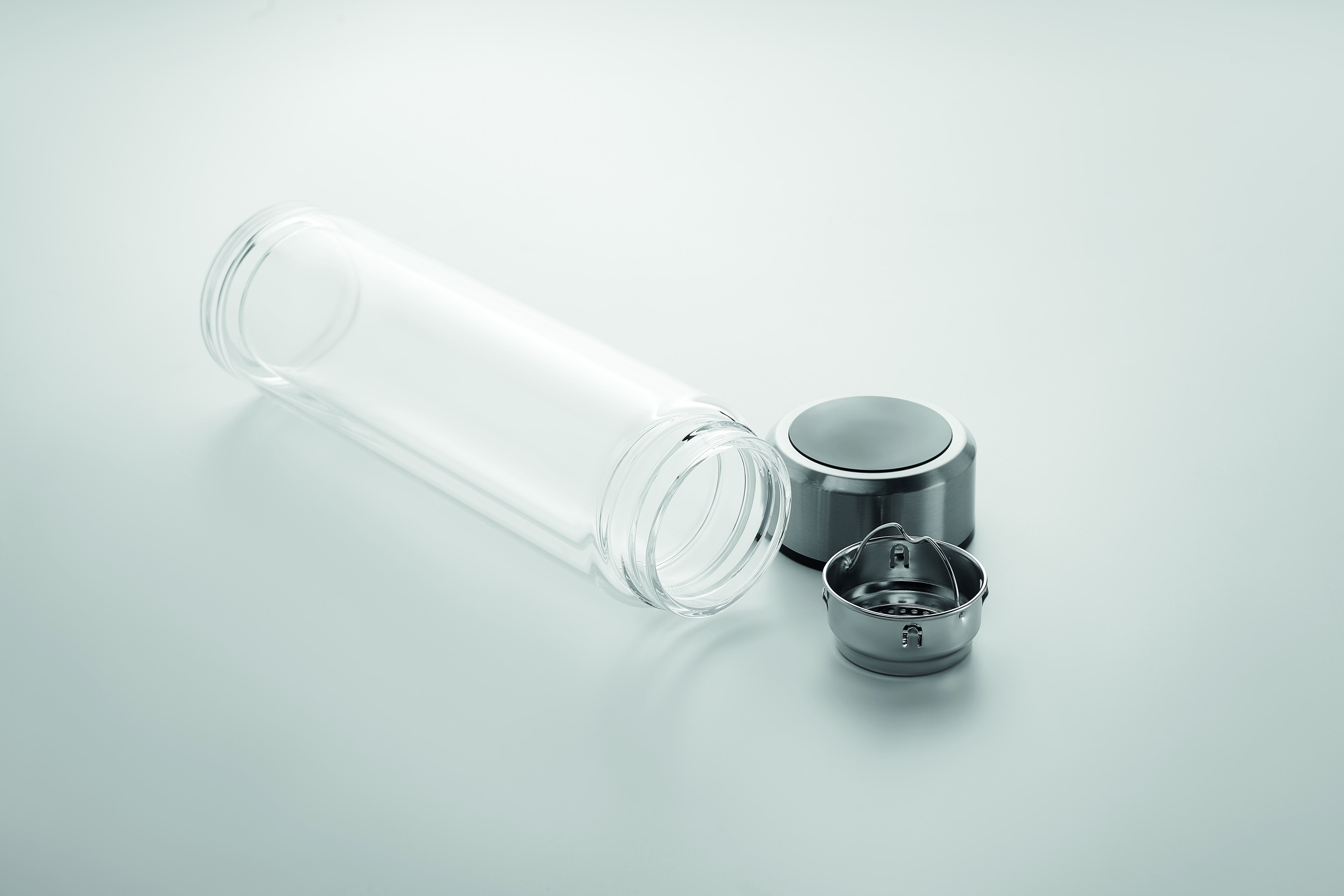Glasflasche 390 ml POLE GLASS mit LED-Temperaturanzeige & Tee-Sieb