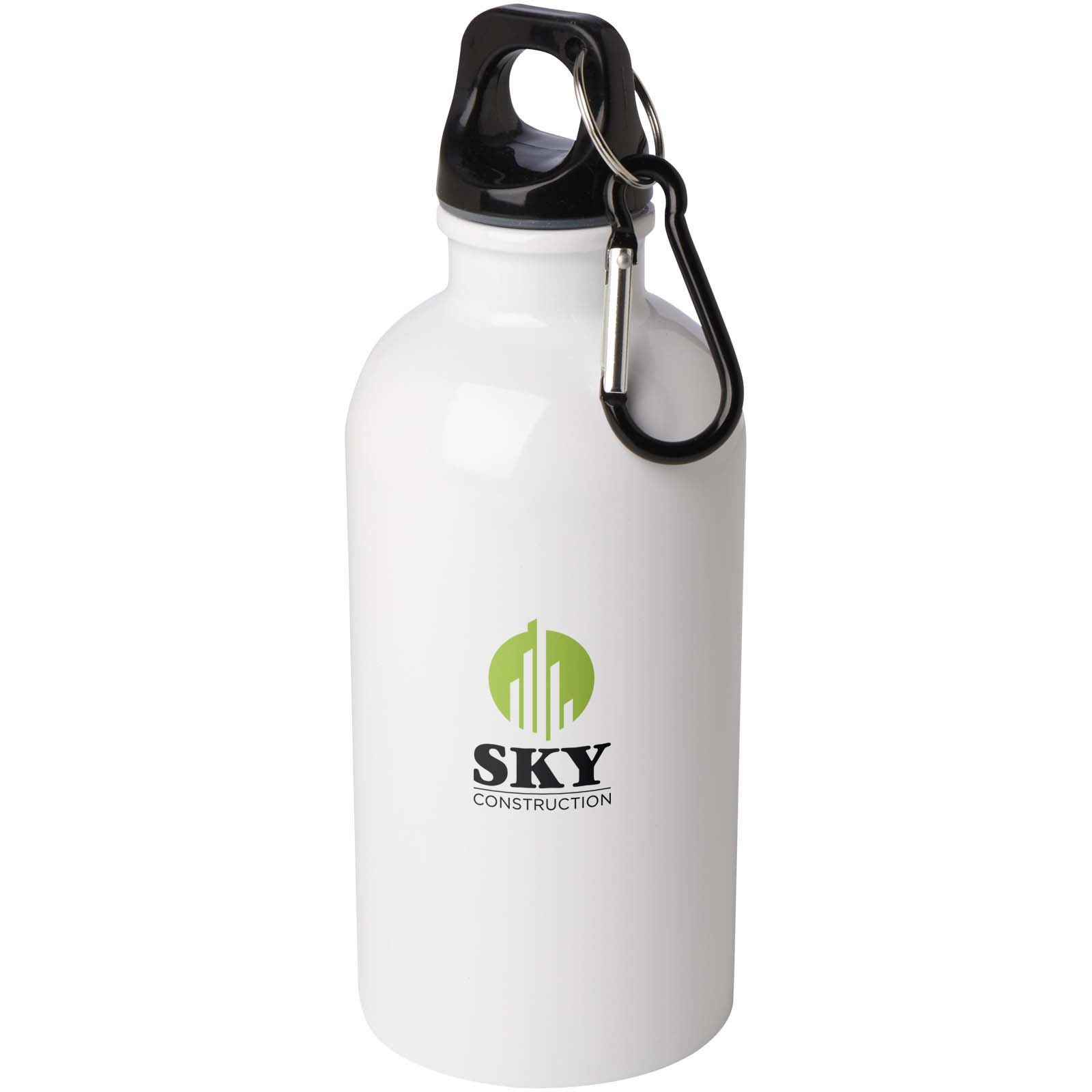 Edelstahl-Trinkflasche Oregon 400 ml, einwandig, mit Karabinerhaken