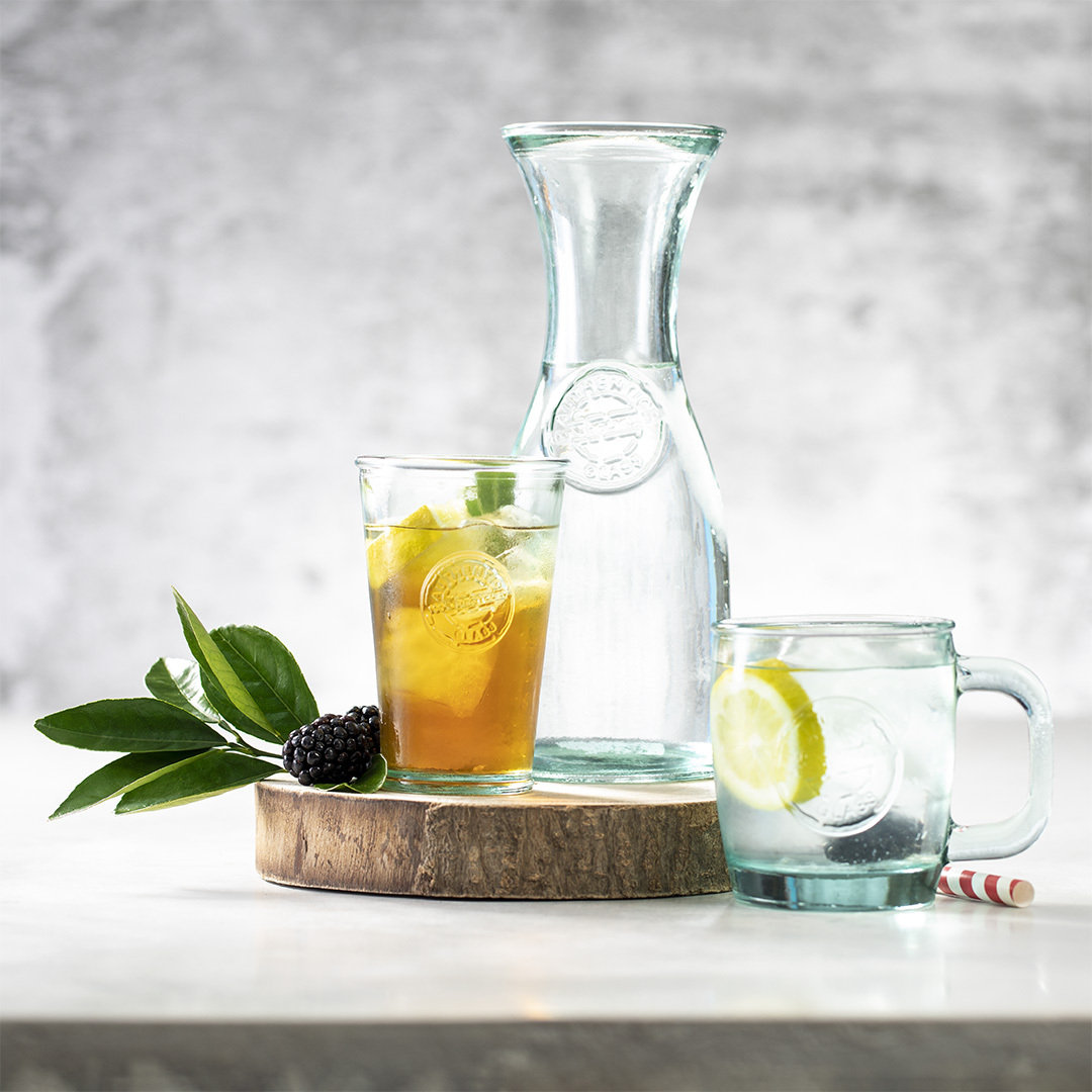 Glas-Trinkflasche Zaslet 800 ml aus recyceltem Glas, GRS-zertifiziert
