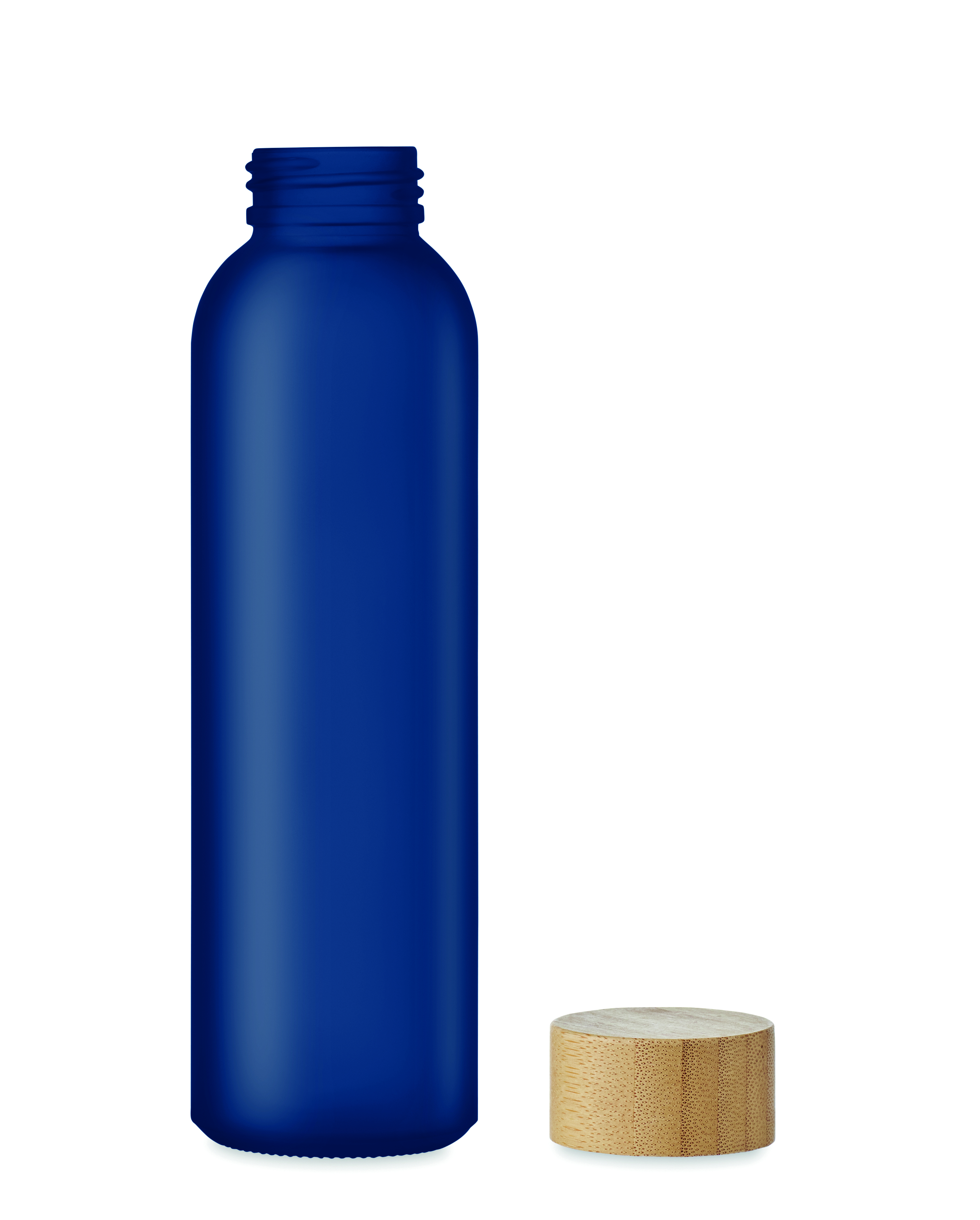 Glasflasche 500 ml mit Bambusdeckel - bedruckbar, auslaufsicher