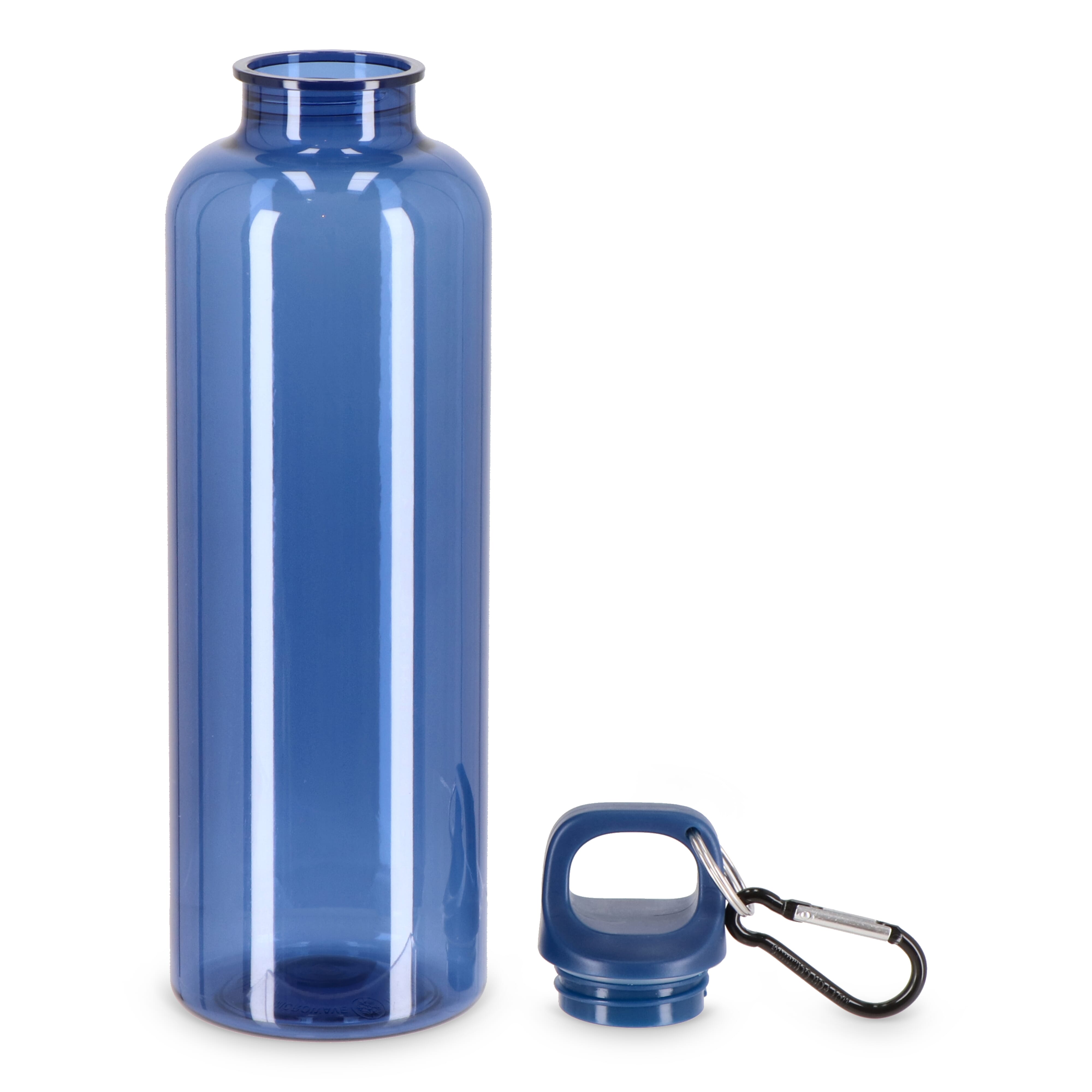 Trinkflasche R-PET 750 ml mit Karabiner – bedruckbar als Werbeartikel
