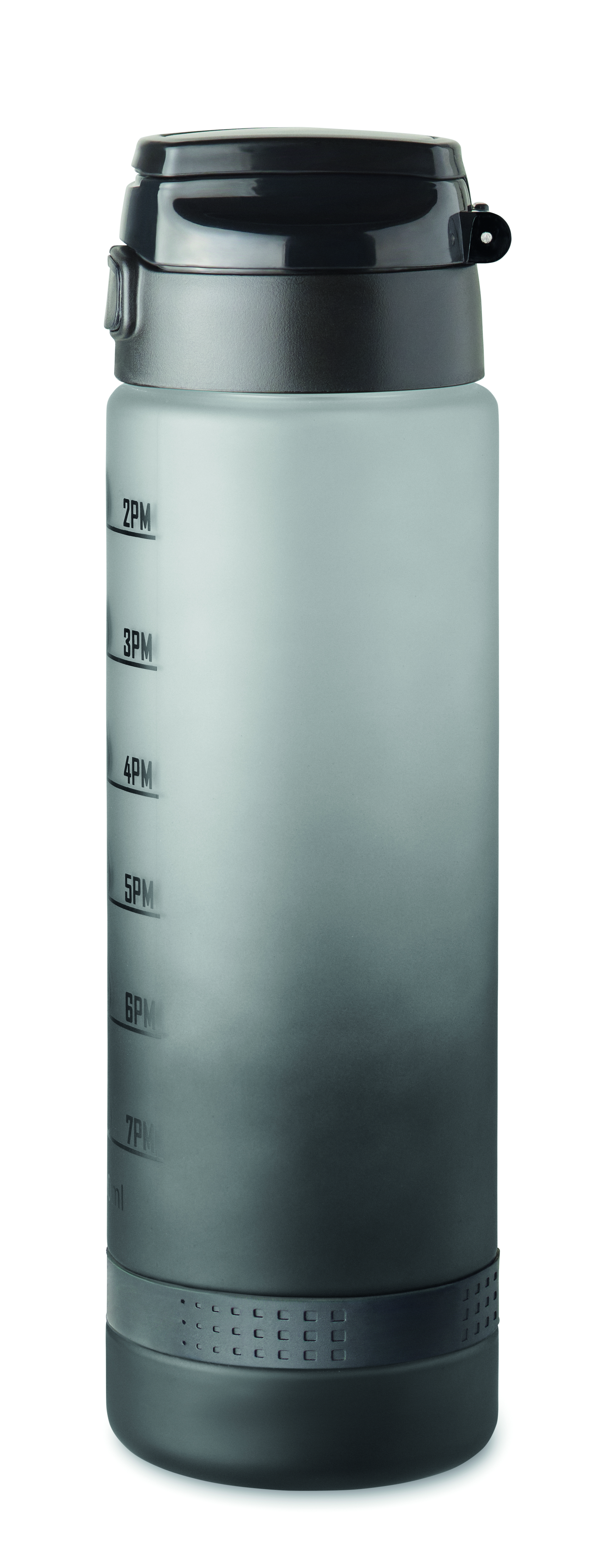 Sport-Trinkflasche RPET 1L LEVEL mit Zeitmarkierung & Flip-Top
