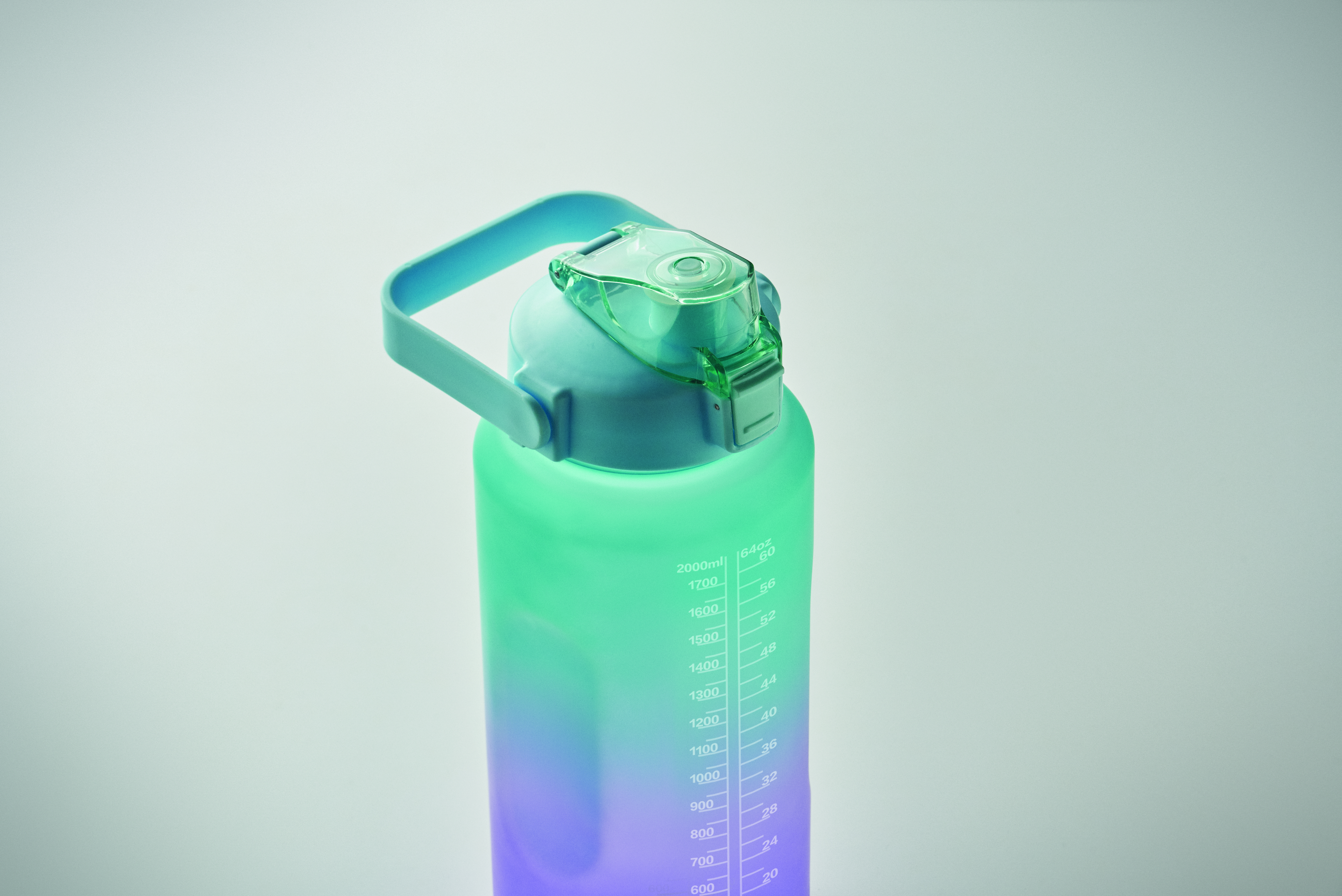 RPET-Trinkflasche 2000ml ACTIVATE MAX mit Trinkhalm & Henkel