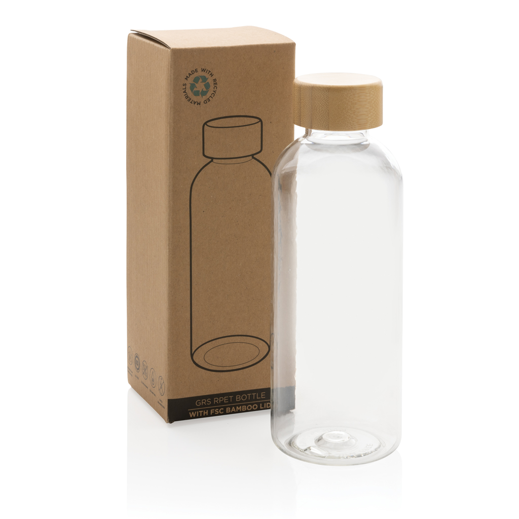 rPET Trinkflasche 660ml mit Bambus-Deckel zum Bedrucken | RCS