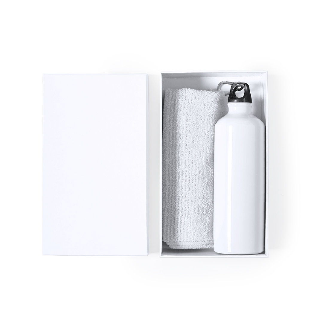 Set Cloister: Aluminium-Trinkflasche 800 ml & Mikrofaser-Handtuch