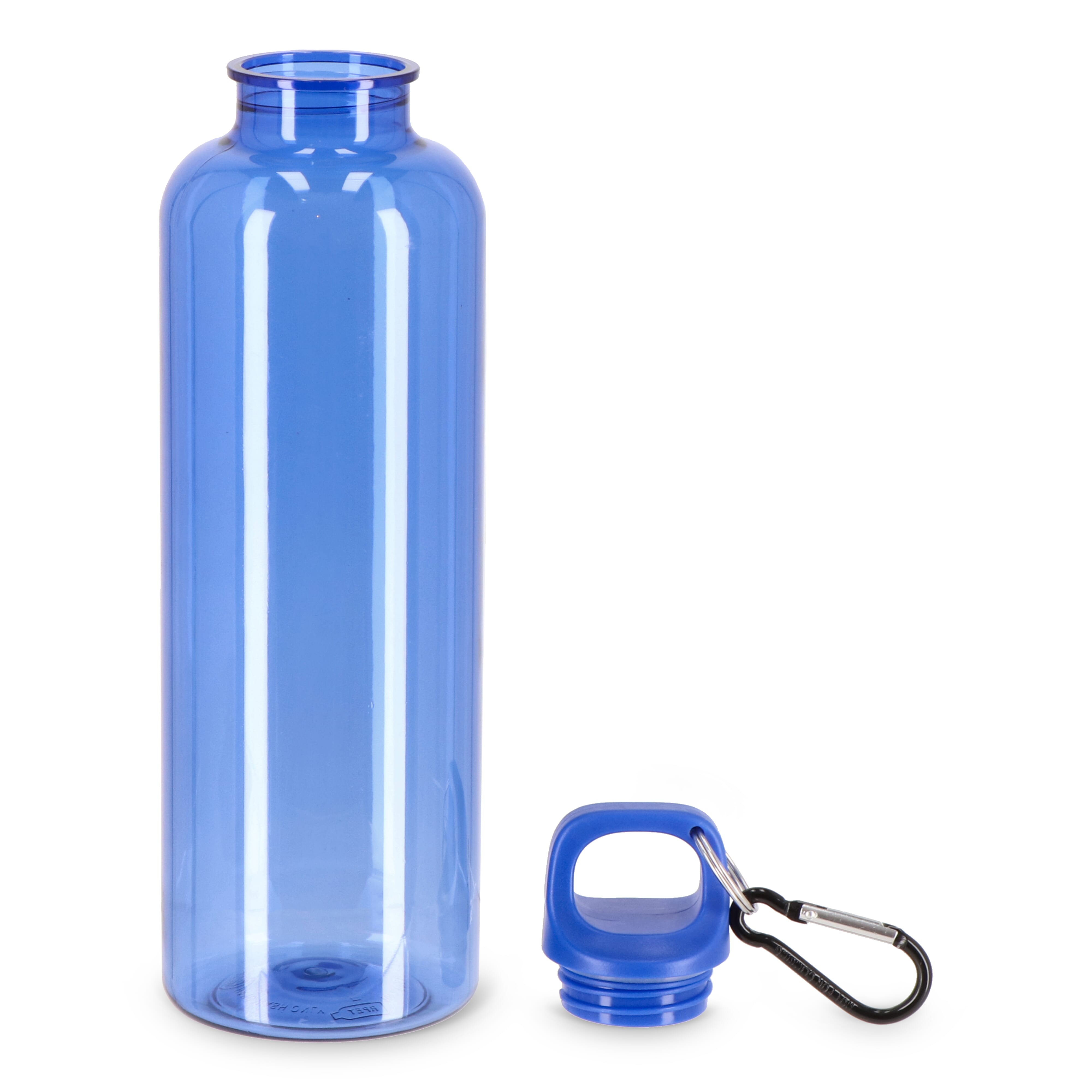 Trinkflasche R-PET 750 ml mit Karabiner – bedruckbar als Werbeartikel