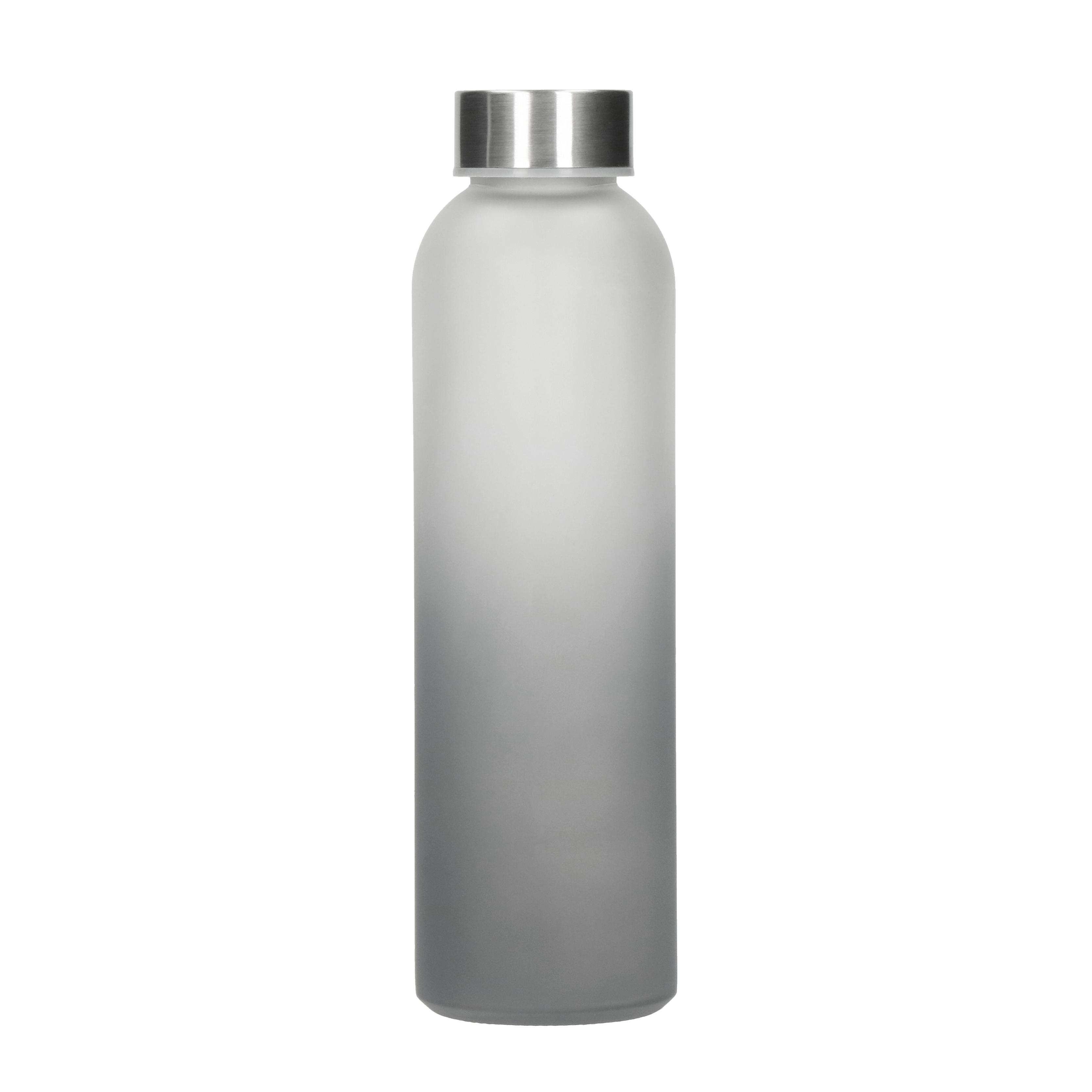 Glasflasche "Iced" 0,45 l mit Hülle & Metalldeckel – bedruckbar