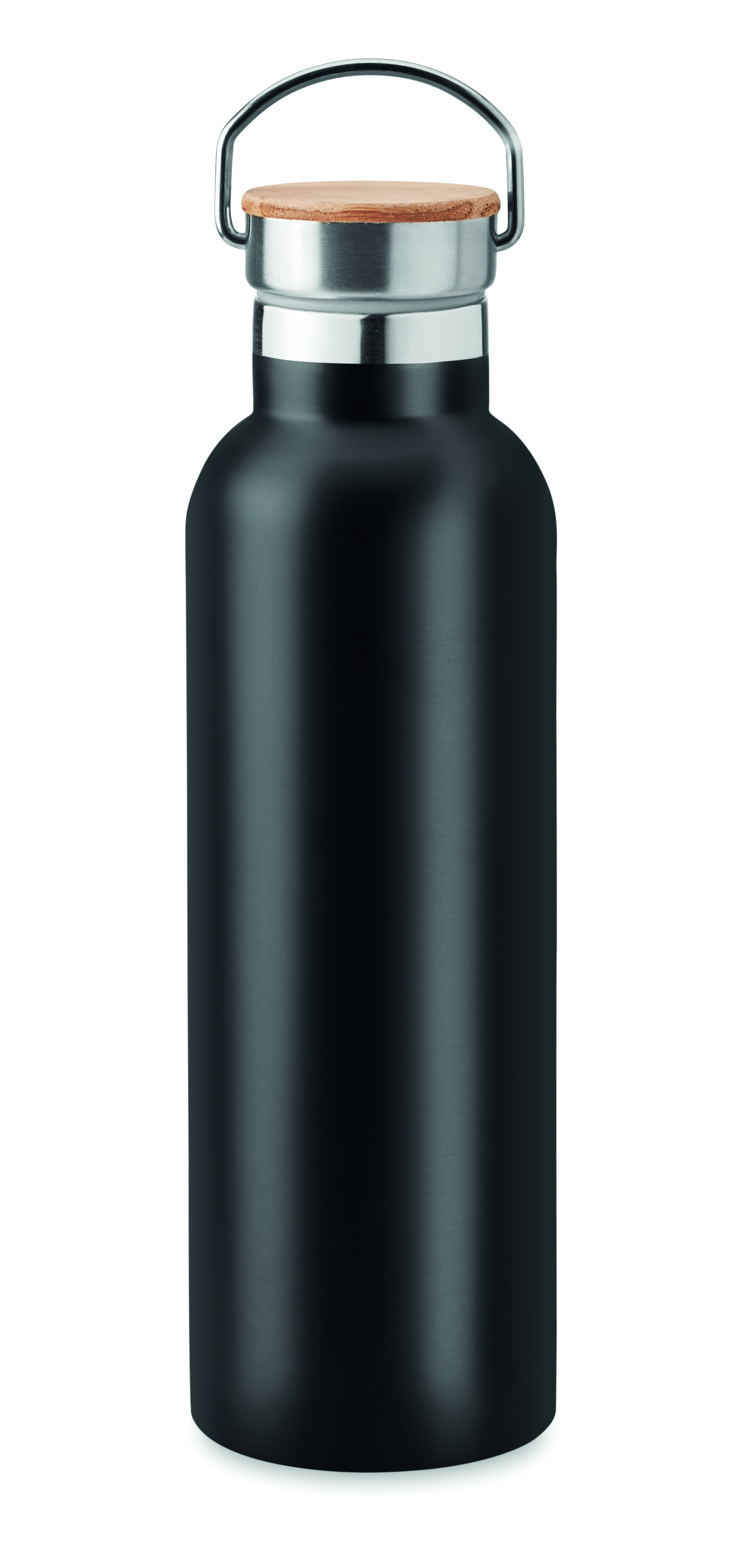 Isolierflasche 750 ml HELSINKI - Edelstahl, doppelwandig, Bambusdeckel
