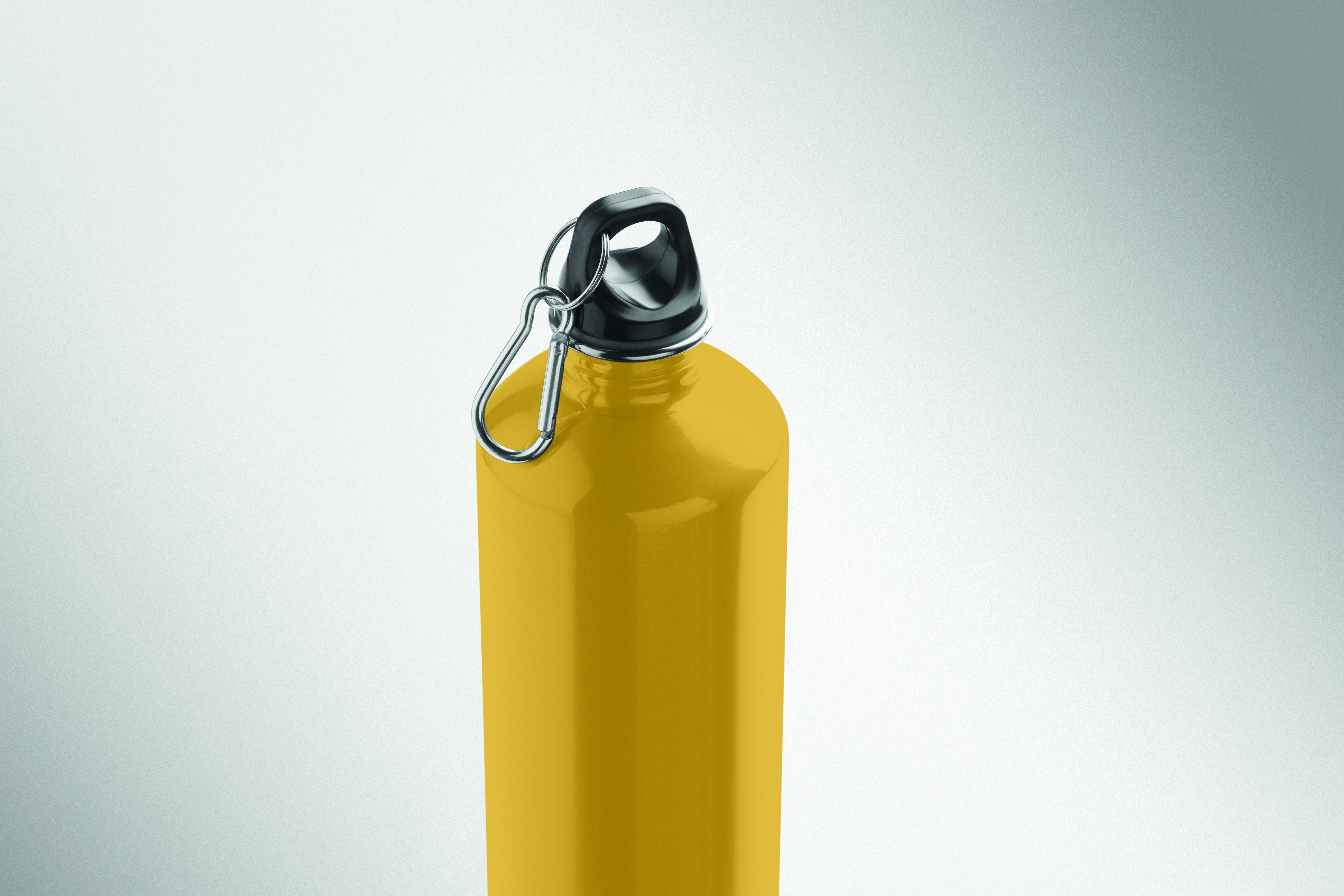Edelstahl Trinkflasche 1000 ml einwandig mit Karabiner, bedruckbar