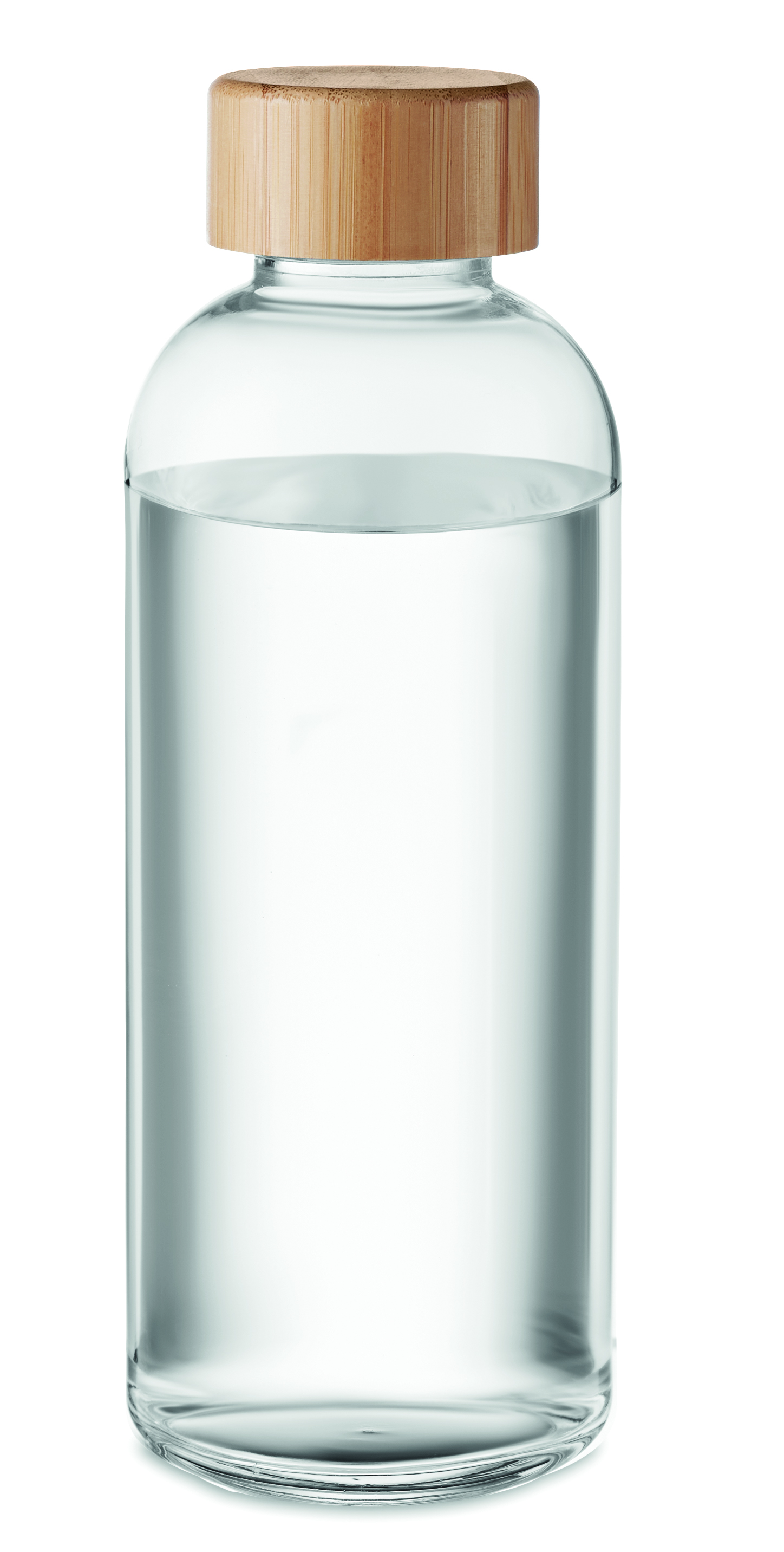 Glas-Trinkflasche 650 ml FRISIAN mit Bambus-Verschluss, bedruckbar