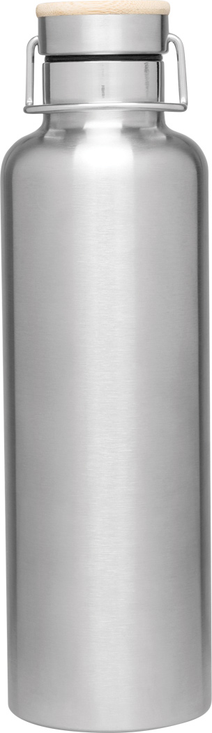 Vakuum-Isolierflasche JUMBO MILITARY 1000 ml Edelstahl mit Bambusdeckel