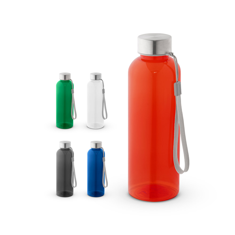 Trinkflasche ENDERS M 600 ml aus rPET, Edelstahldeckel – bedruckbar
