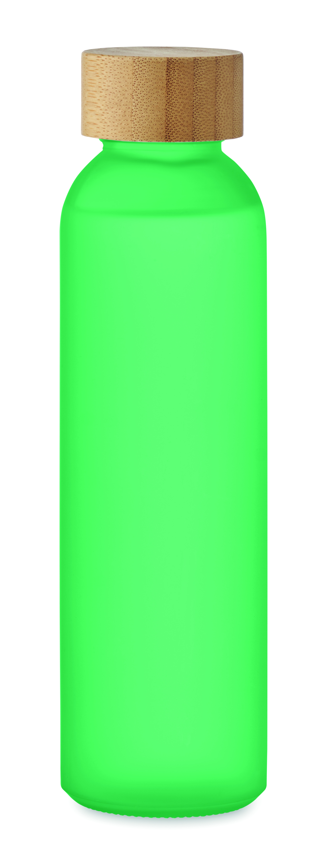 Glasflasche 500 ml mit Bambusdeckel - bedruckbar, auslaufsicher