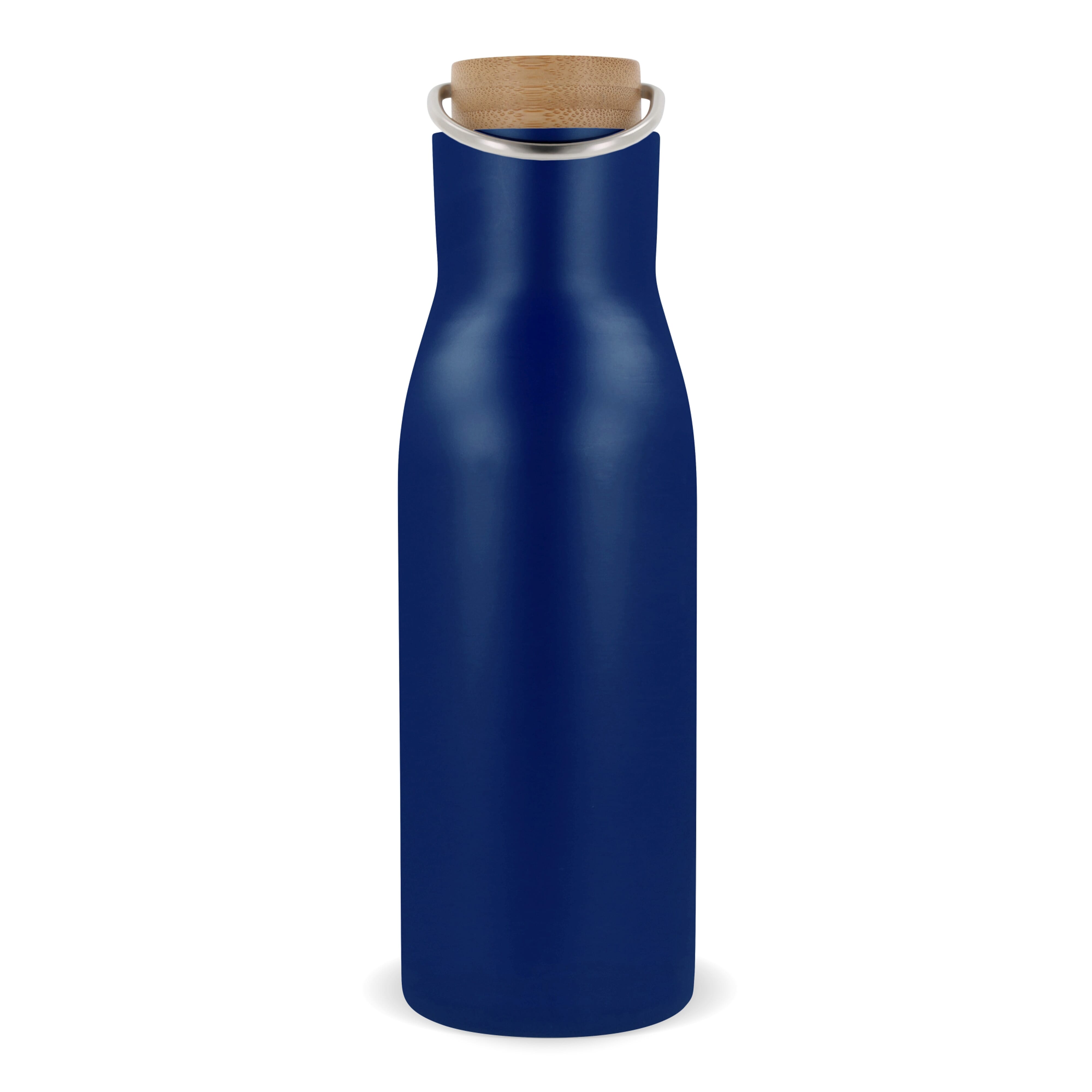 Isolierflasche 500 ml mit Bambusdeckel - Edelstahl, bedruckbar
