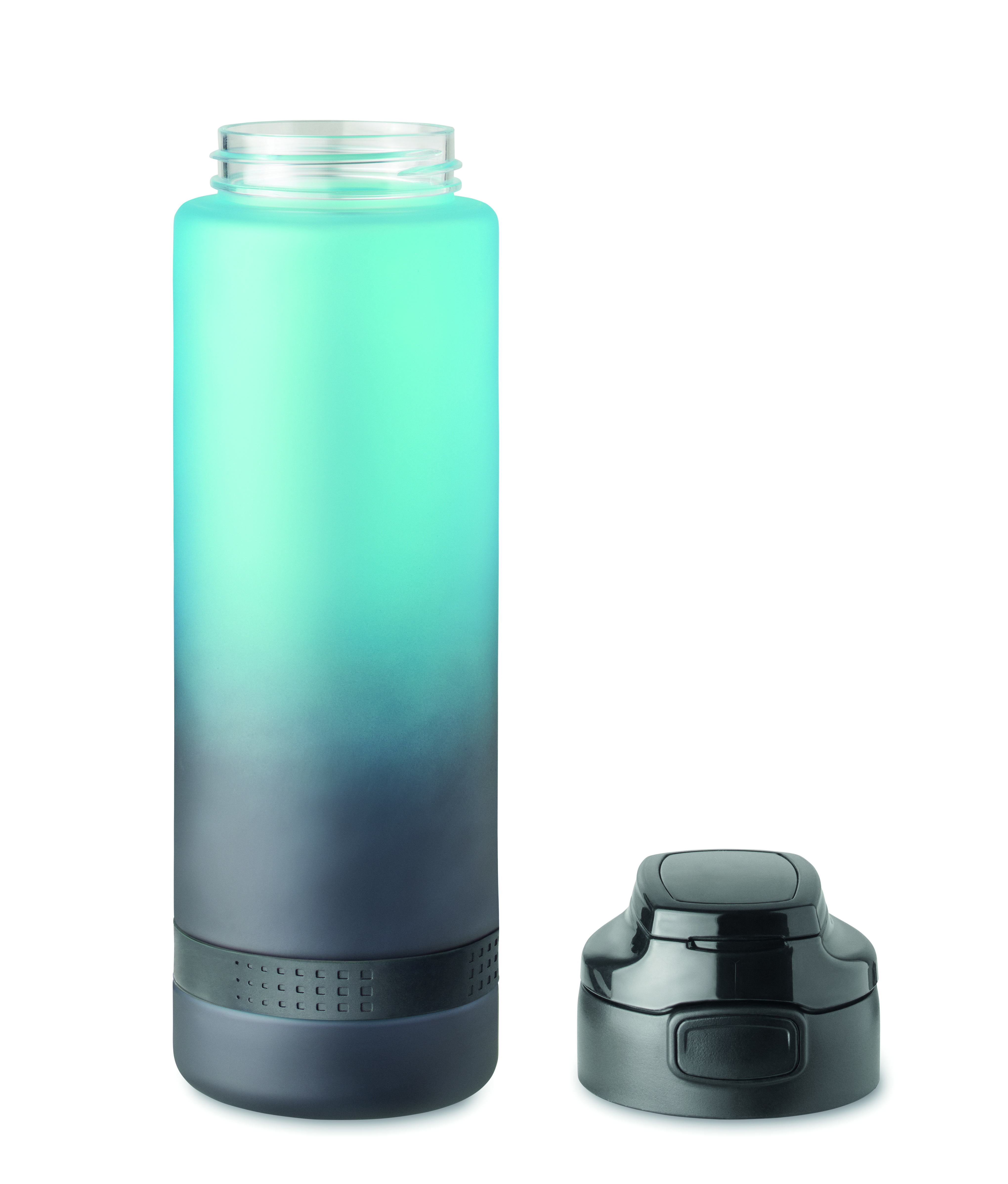Sport-Trinkflasche RPET 1L LEVEL mit Zeitmarkierung & Flip-Top