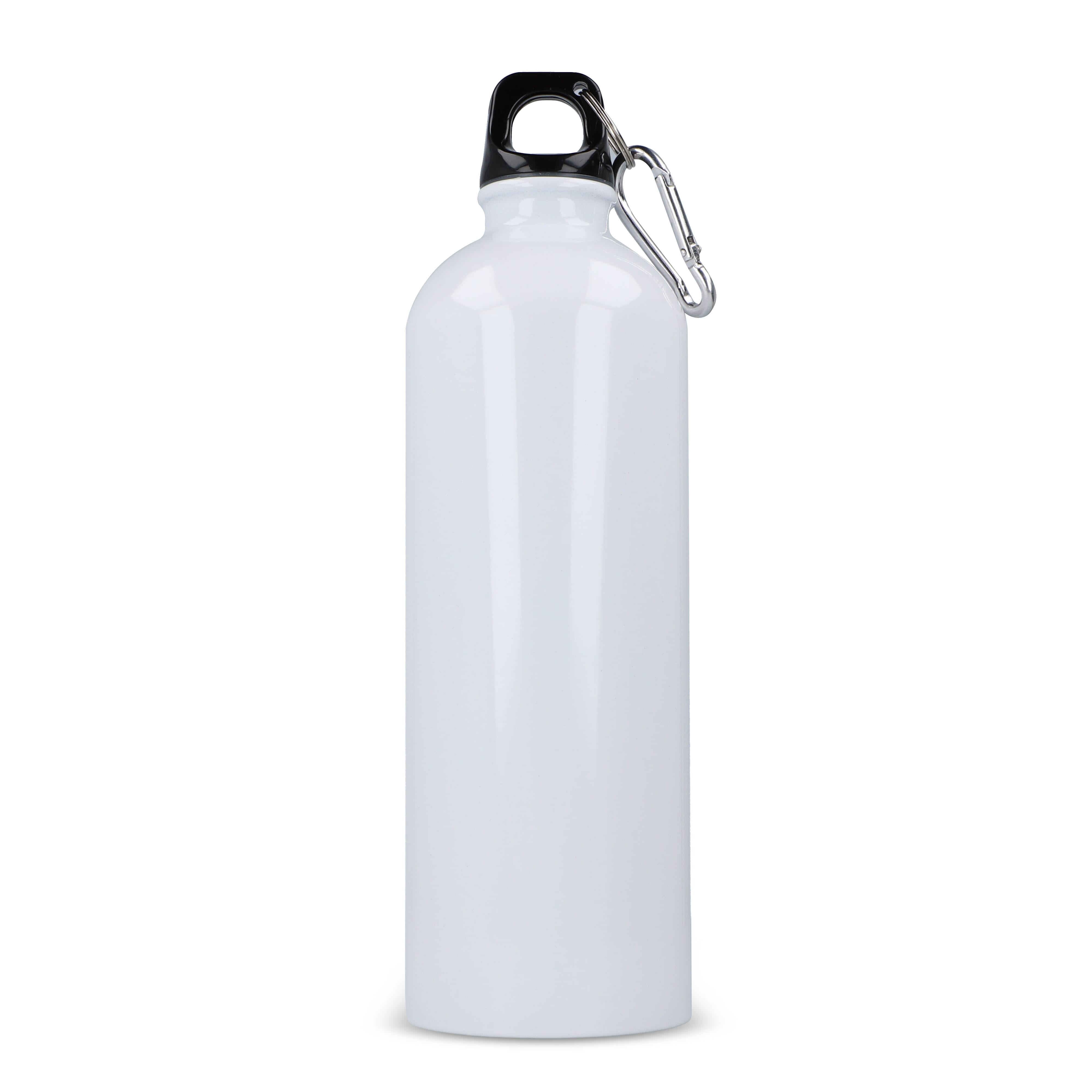 Edelstahl-Trinkflasche 750ml einwandig mit Karabiner, recycelt