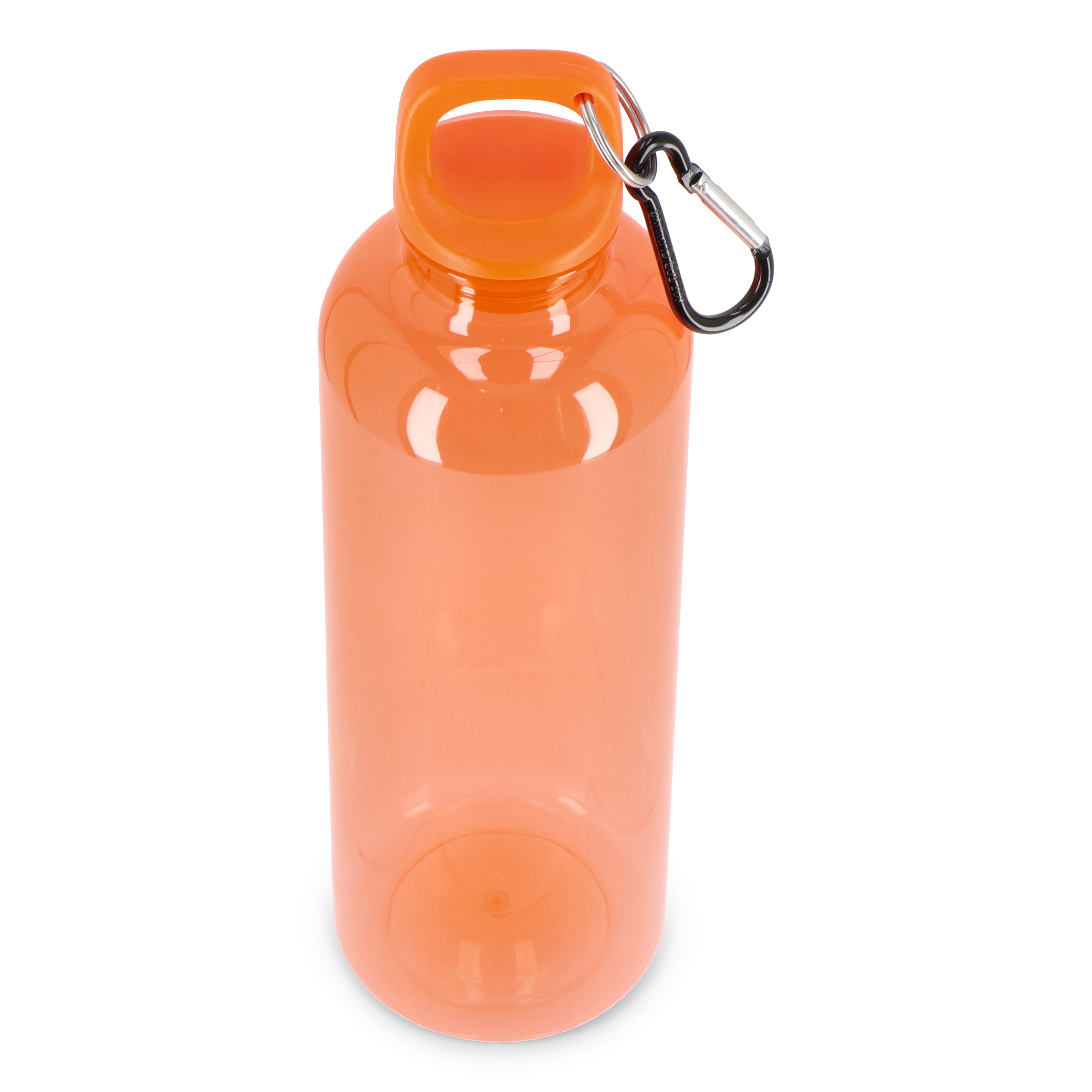 Trinkflasche R-PET 750 ml mit Karabiner – bedruckbar als Werbeartikel