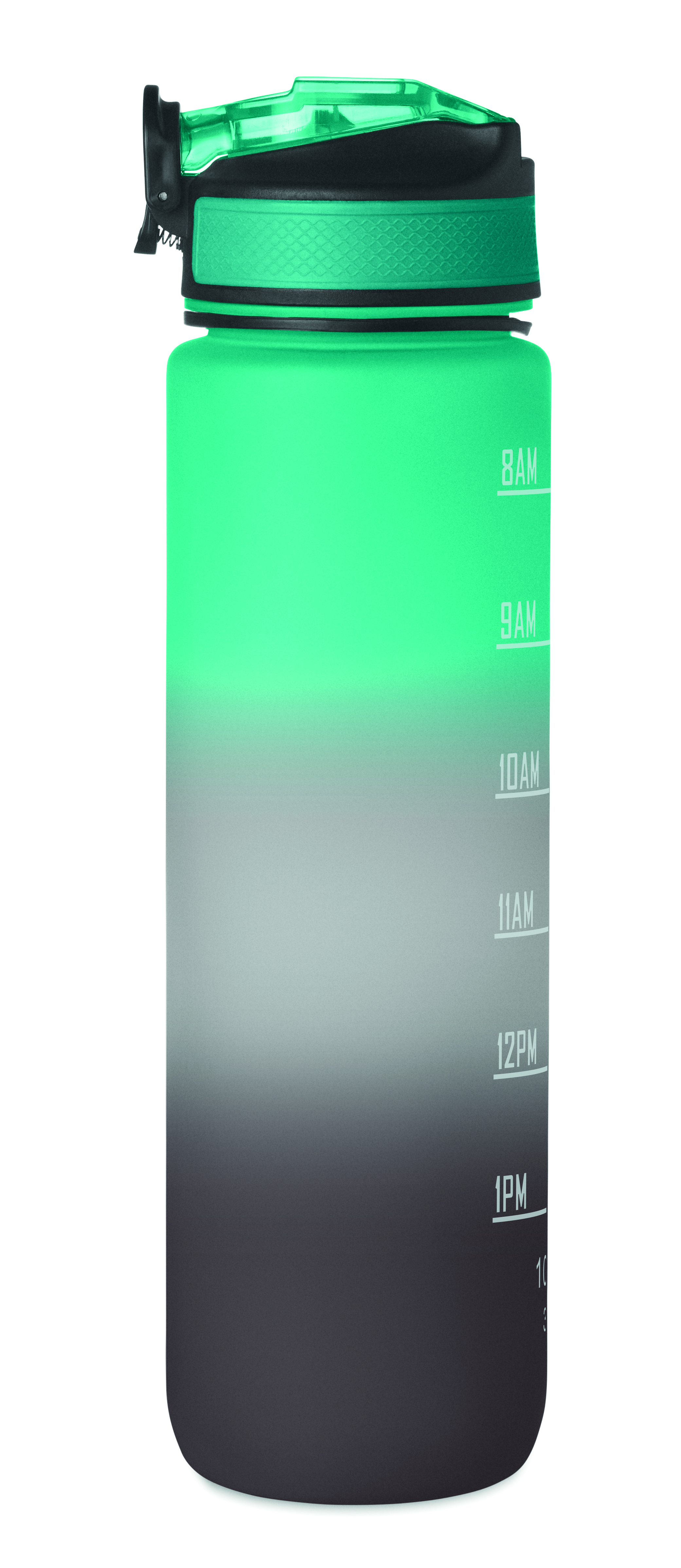 Sport-Trinkflasche RPET 1L ACTIVATE mit Trinkhalm & Zeitmarkierung