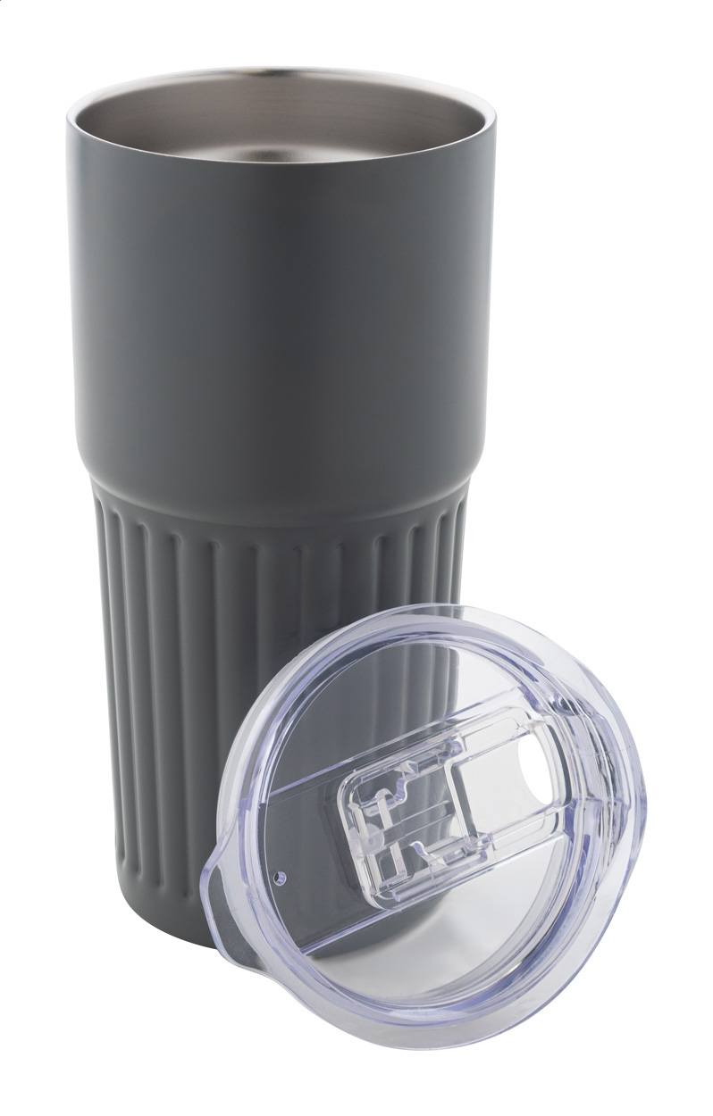 Thermobecher Streaky Tall 600 ml, recycelter Edelstahl, bedruckbar