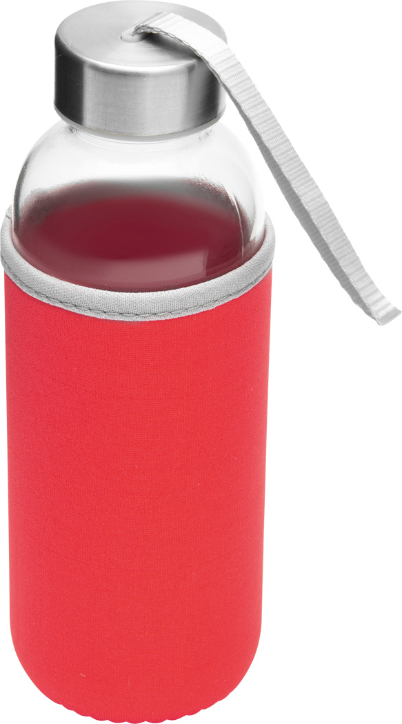 Glas-Trinkflasche TAKE WELL 450 ml mit Schutzhülle, bedruckbar