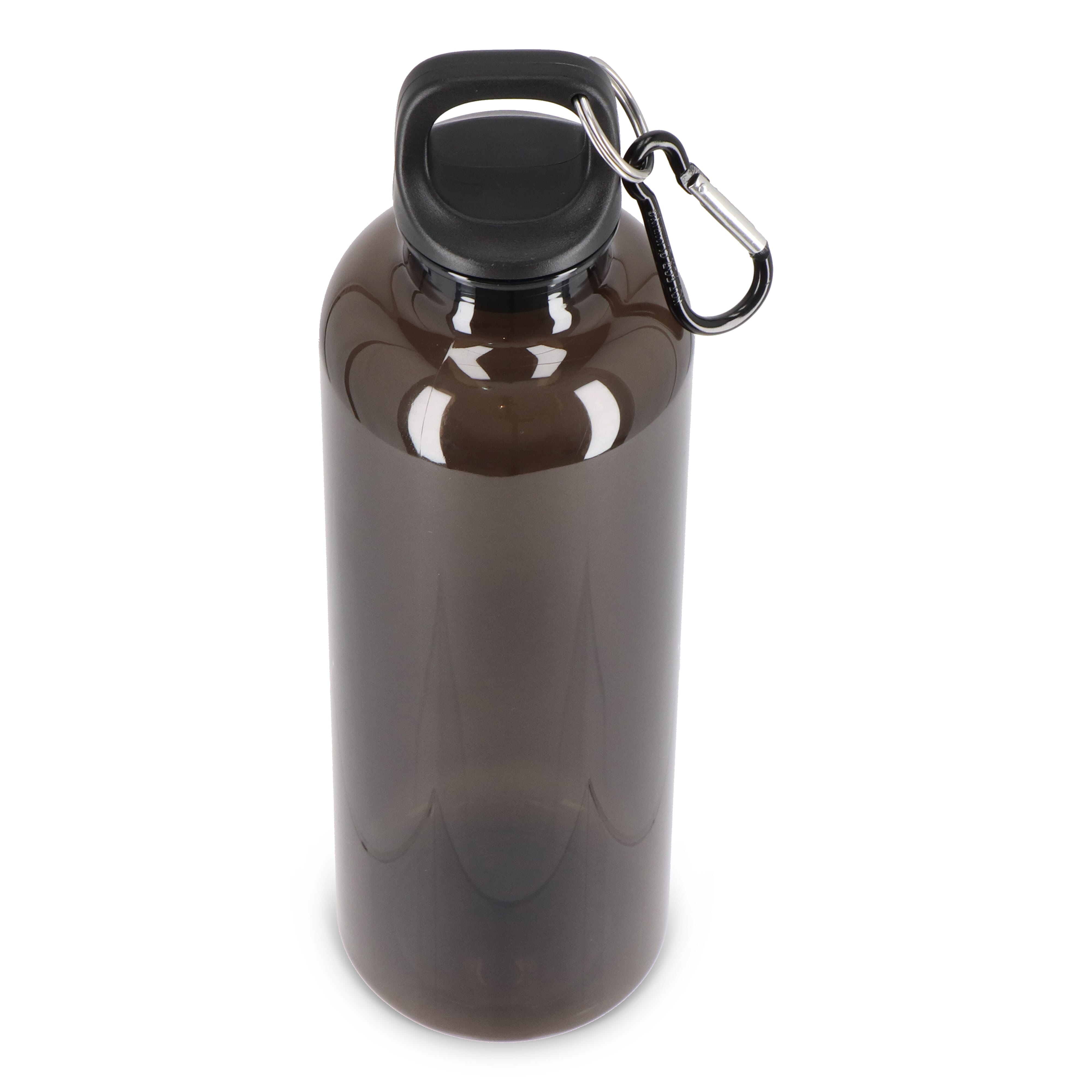Trinkflasche R-PET 750 ml mit Karabiner – bedruckbar als Werbeartikel