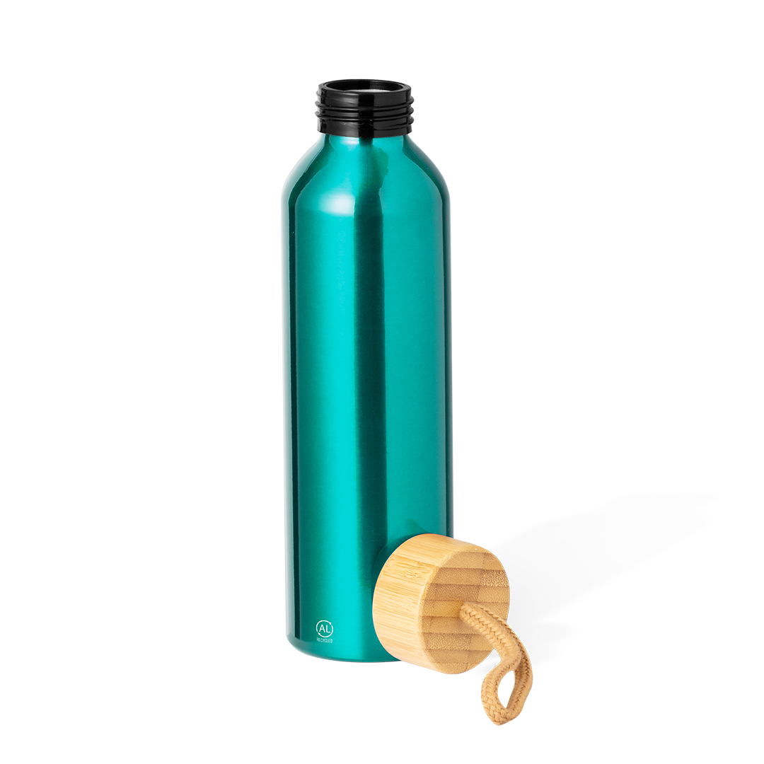 Trinkflasche Irvinson 600 ml aus Aluminium mit Bambus-Verschluss