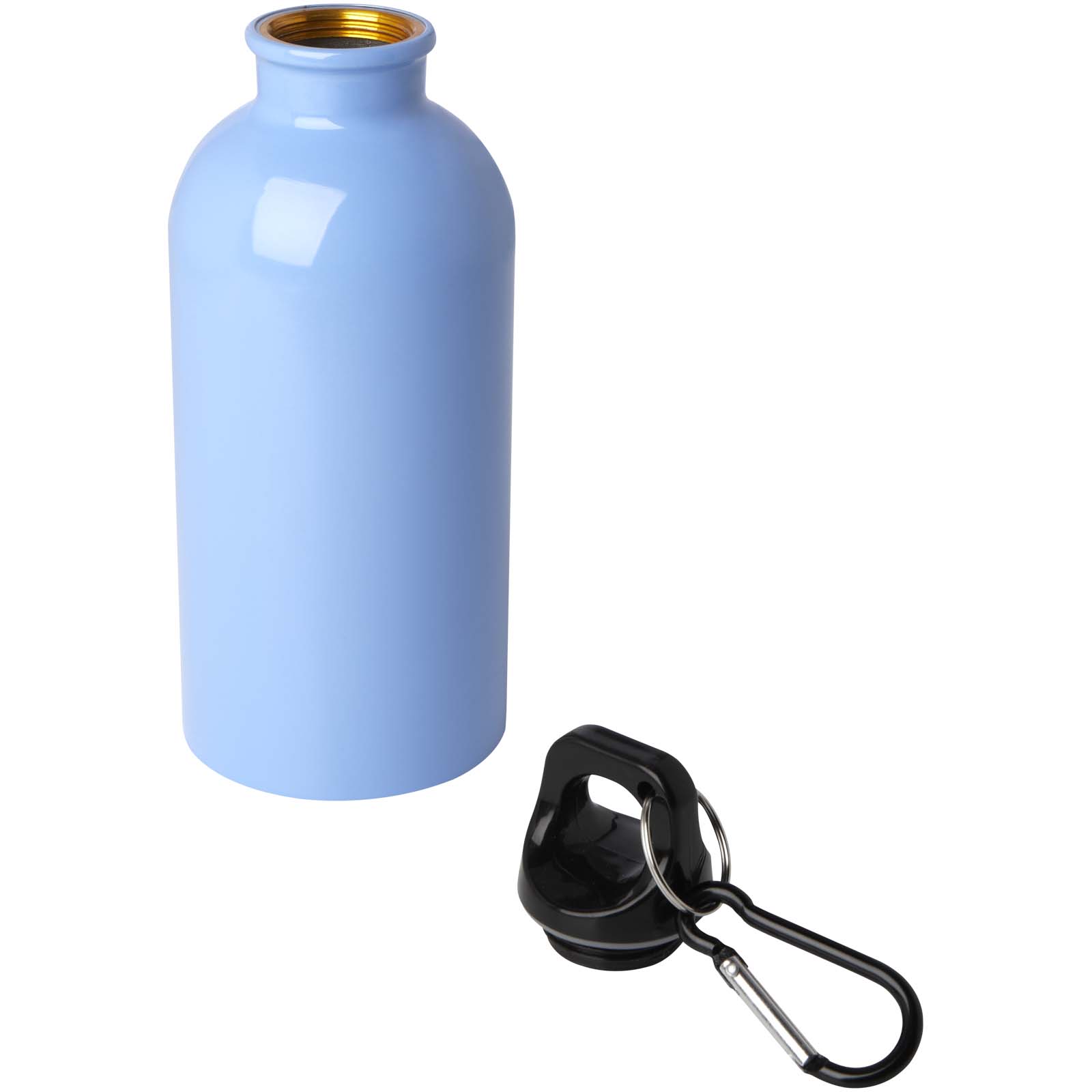 Edelstahl-Trinkflasche Oregon 400 ml, einwandig, mit Karabinerhaken